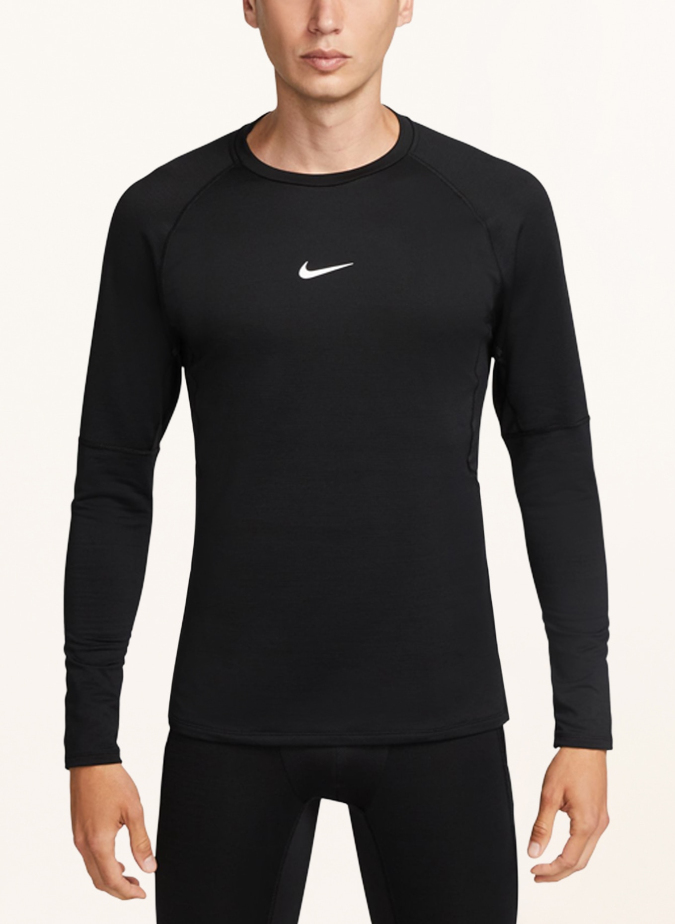 Nike Koszulka z długim rękawem PRO WARM, Kolor: CZARNY/ BIAŁY (Obrazek 2)