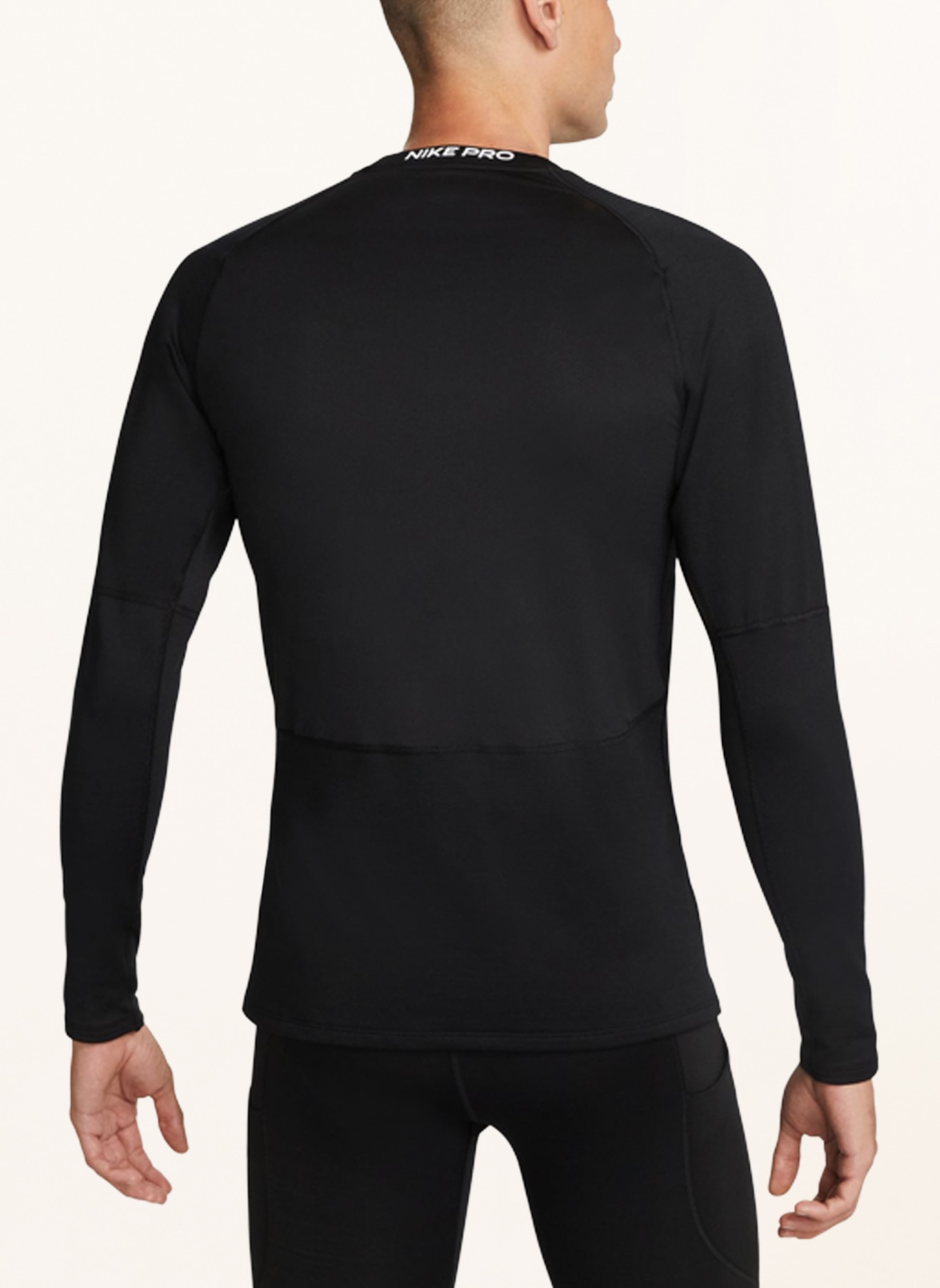 Nike Long sleeve shirt PRO WARM, Color: BLACK/ WHITE (Image 3)