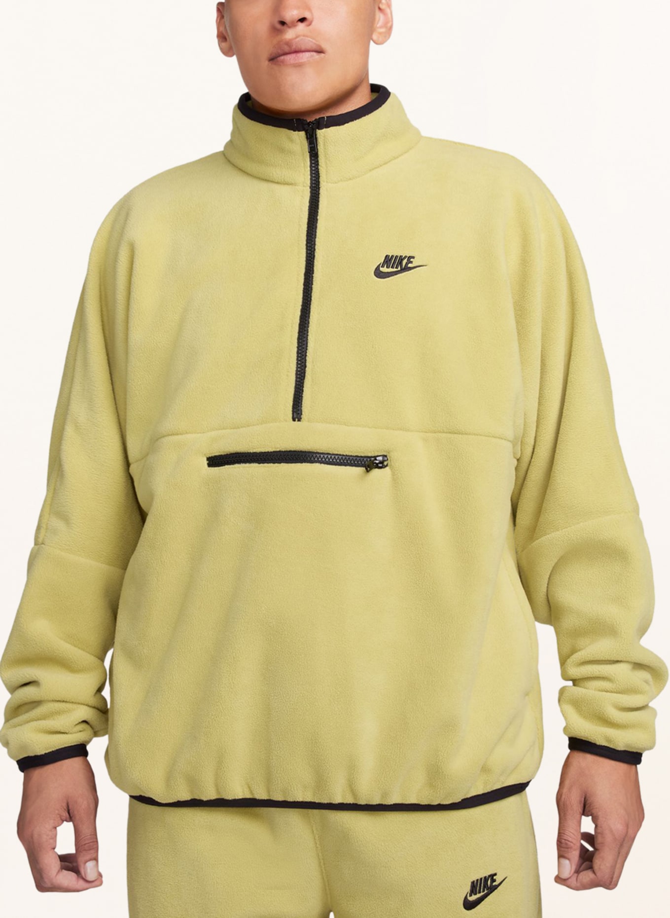 Nike Fleecový svetr troyer CLUB, Barva: TMAVĚ ŽLUTÁ (Obrázek 2)