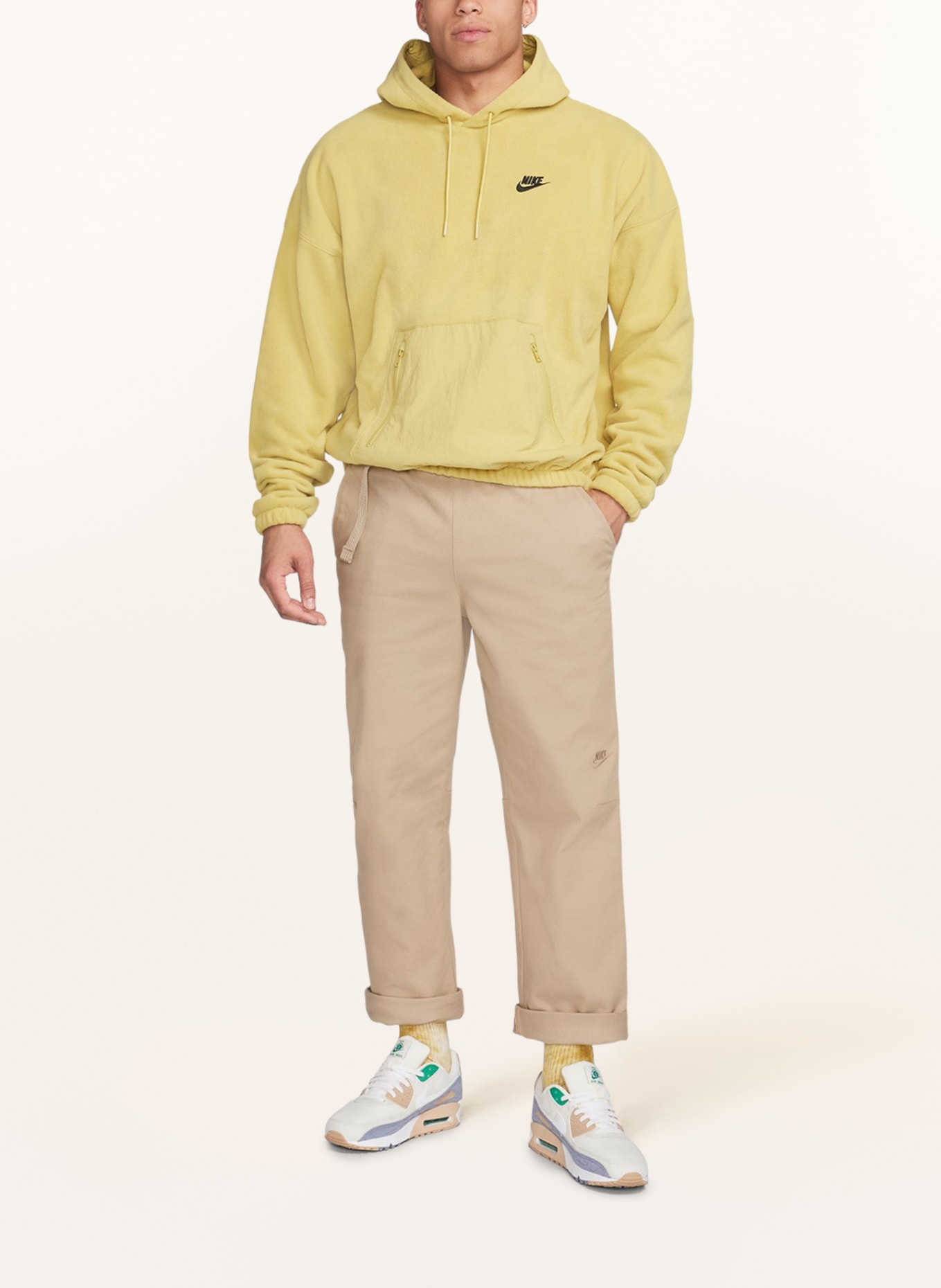 Nike Bluza z kapturem z polaru CLUB, Kolor: JASNOŻÓŁTY (Obrazek 2)