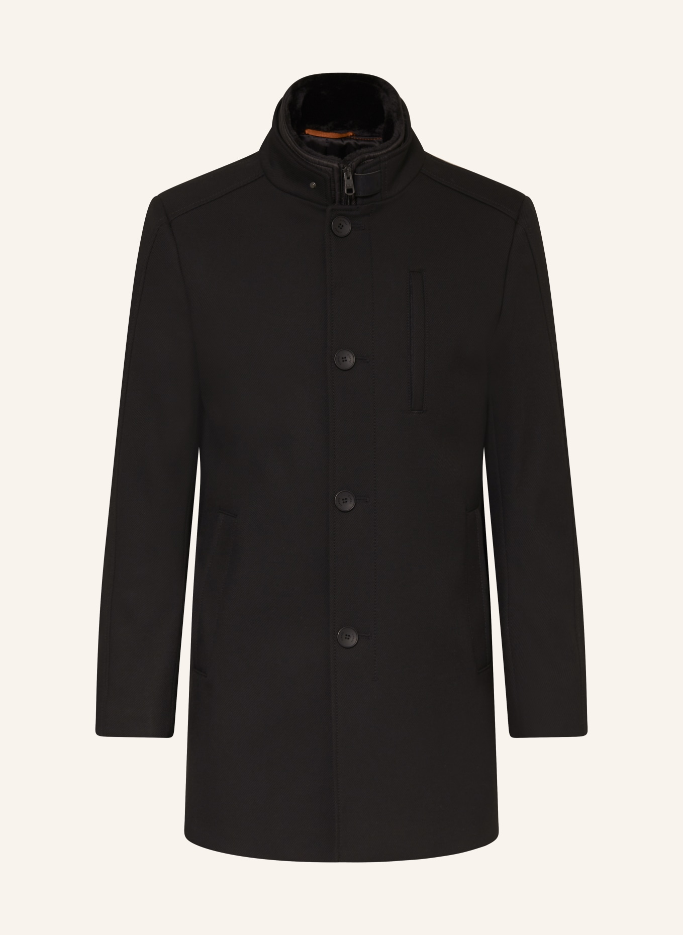 CINQUE Kabát CIARSENAL s umělou kožešinou, Barva: ČERNÁ(Obrázek null)