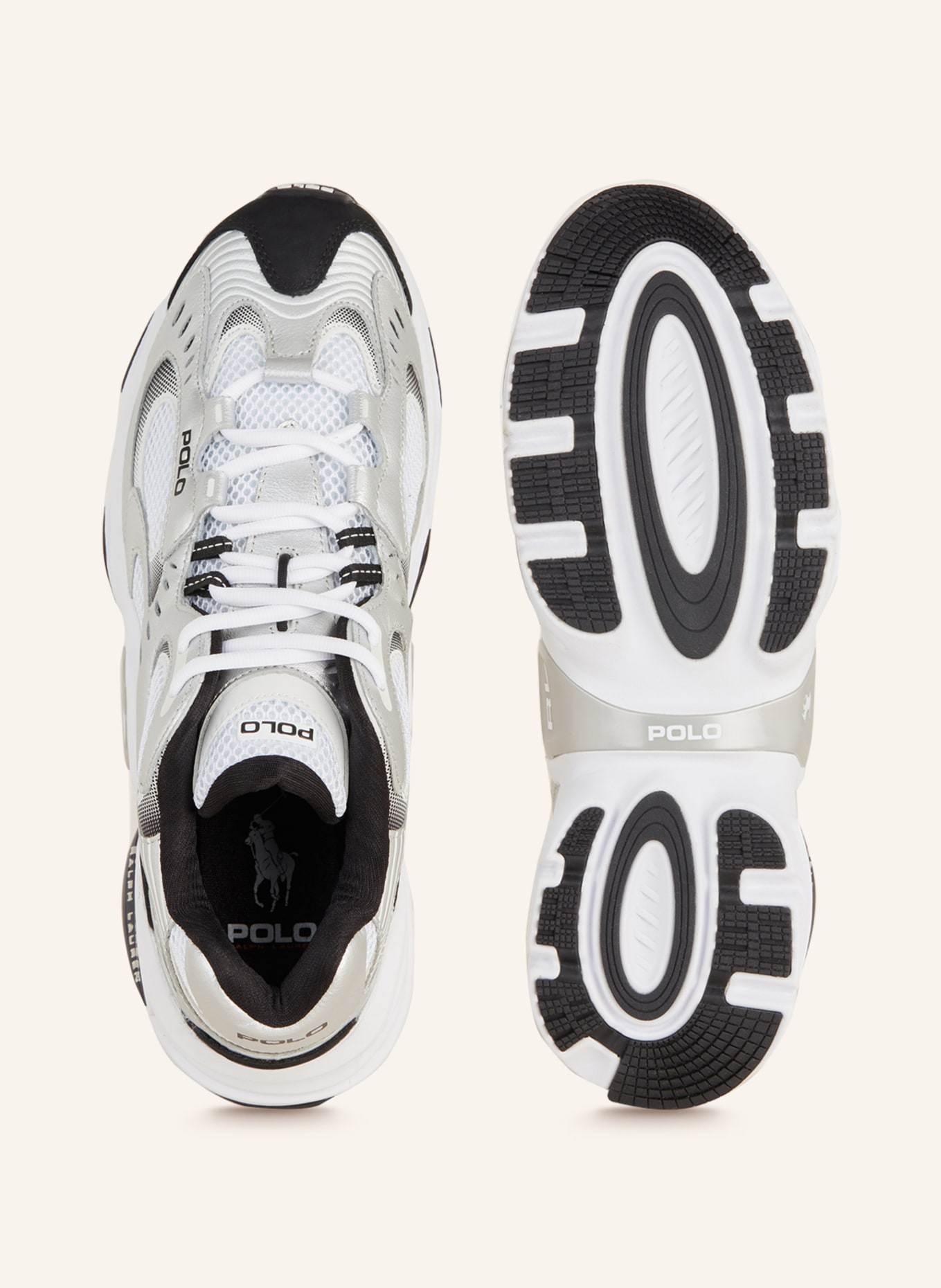 POLO RALPH LAUREN Sneakers, Color: BLACK/ WHITE/ SILVER (Image 5)
