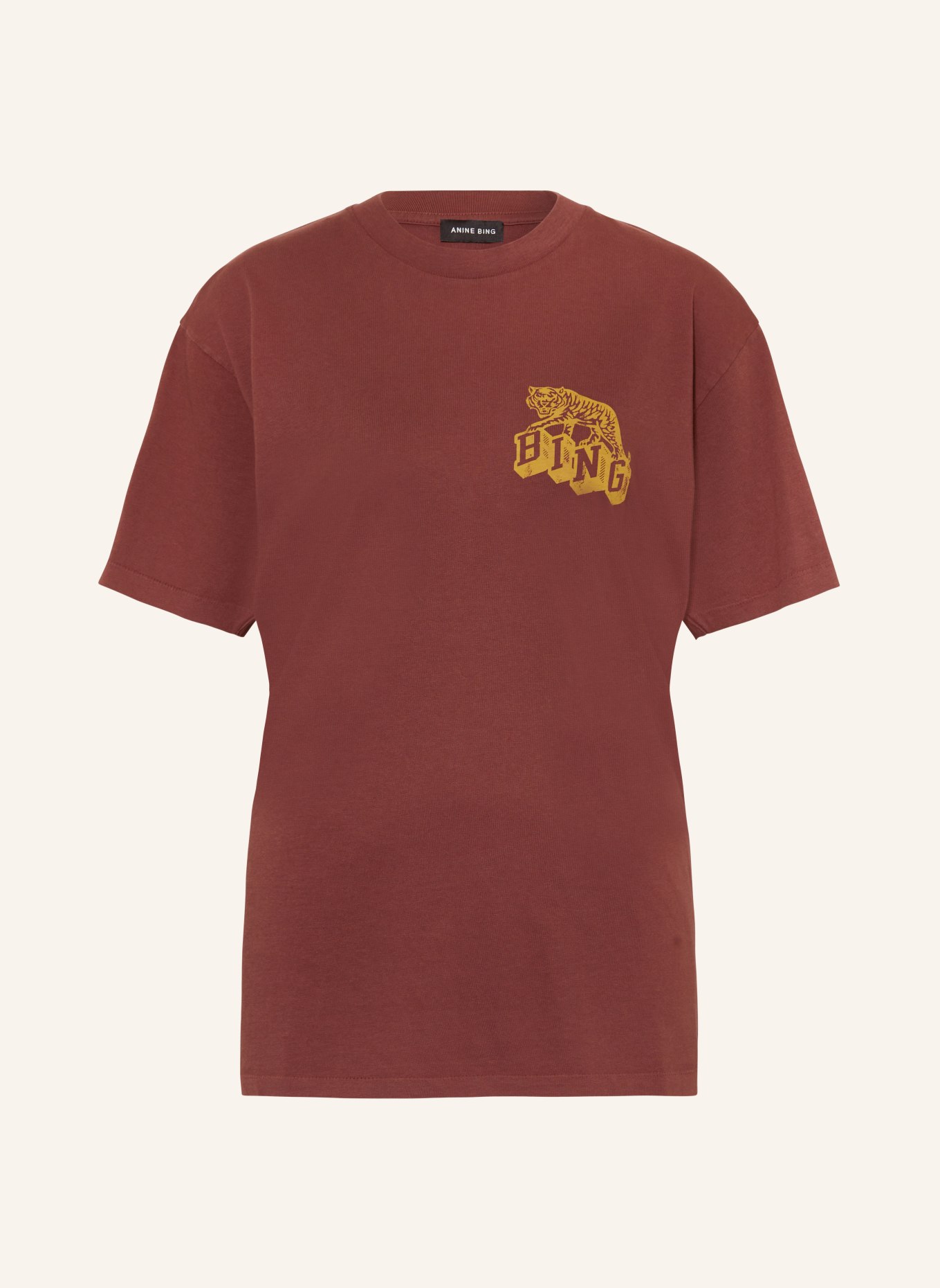 ANINE BING T-Shirt WALKER, Farbe: DUNKELBRAUN/ DUNKELGELB (Bild 1)