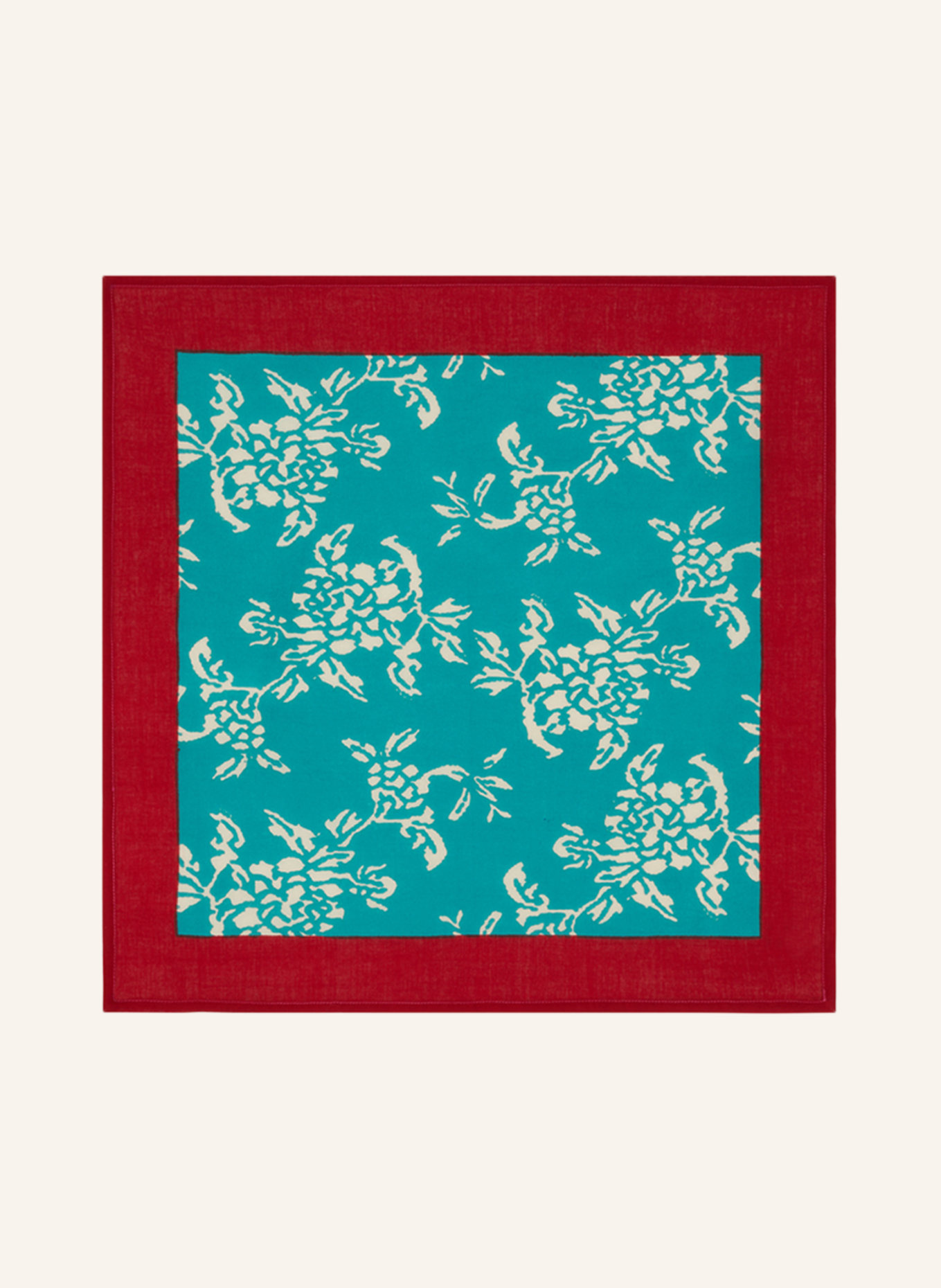 LISA CORTI Cloth napkin KANDEM, Color: GREEN/ WHITE/ DARK RED (Image 1)