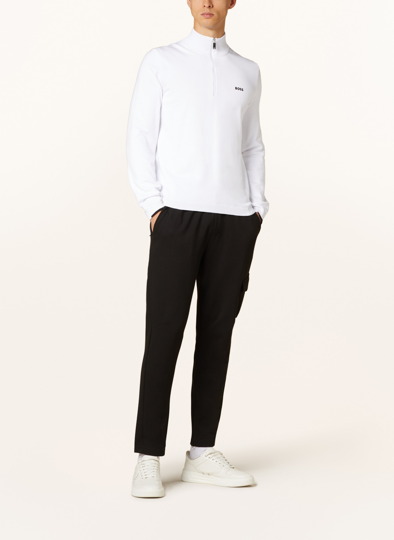 BOSS Half-zip sweater EVER, Color: WHITE (Image 2)