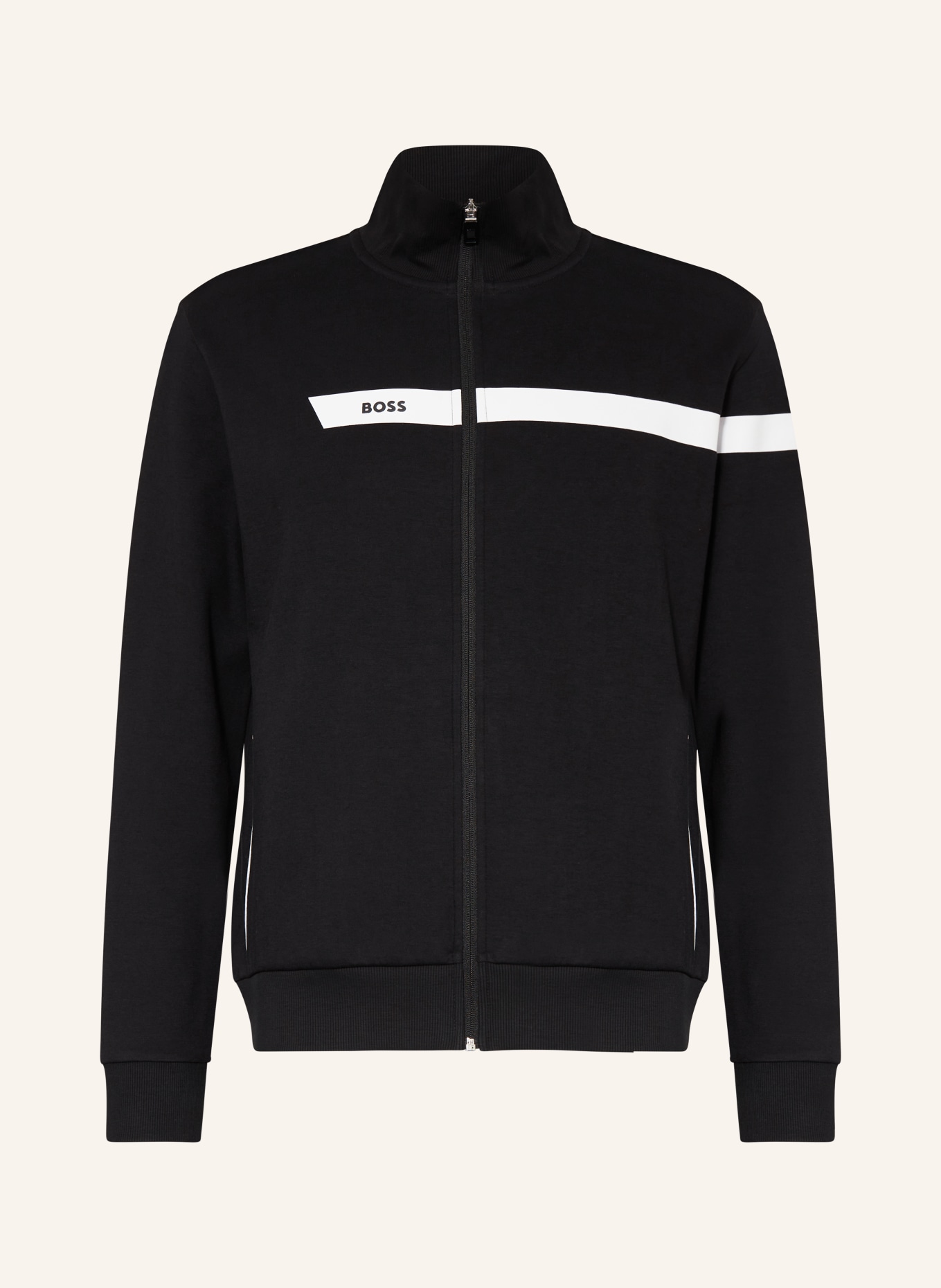 BOSS Training jacket SKAZ, Color: BLACK/ WHITE (Image 1)