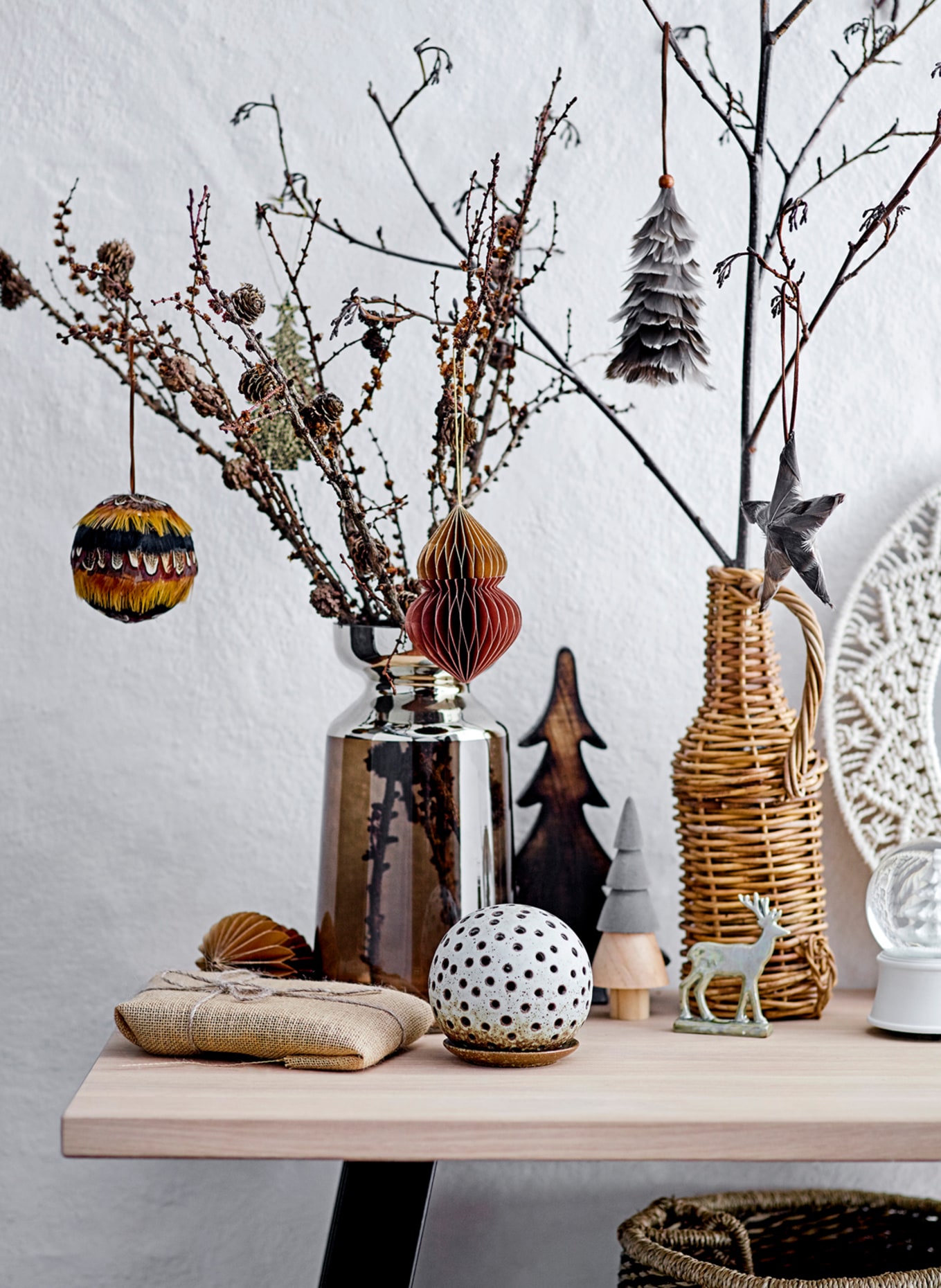 Bloomingville Dekoanhänger MISBA: DUNKELORANGE / SCHWARZ / BRAUN