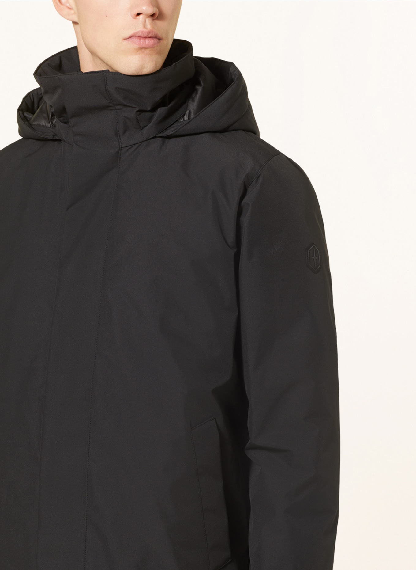 QUARTZ Co. Down parka with detachable hood, Color: BLACK (Image 5)