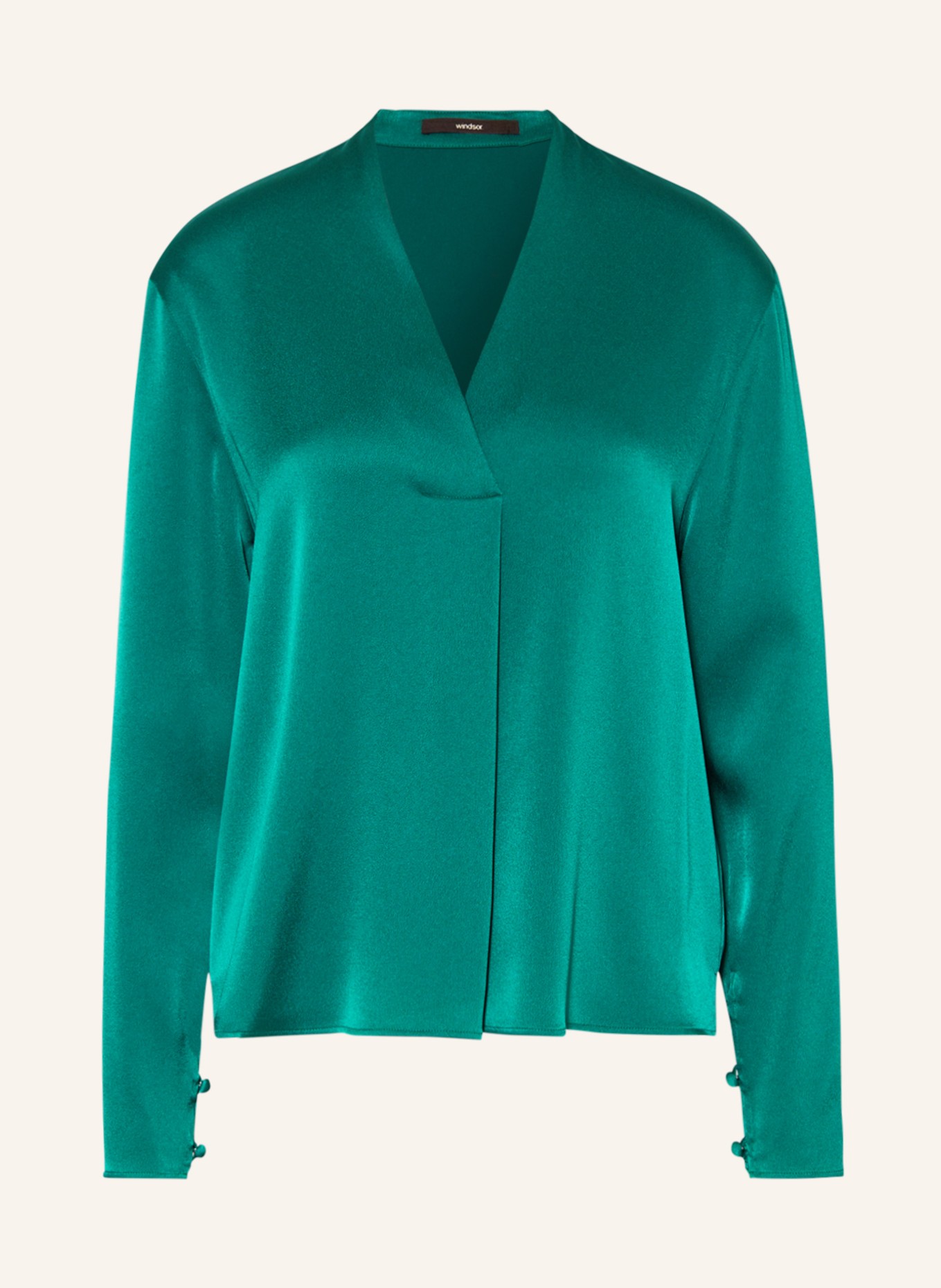 windsor. Shirt blouse in satin, Color: GREEN (Image 1)