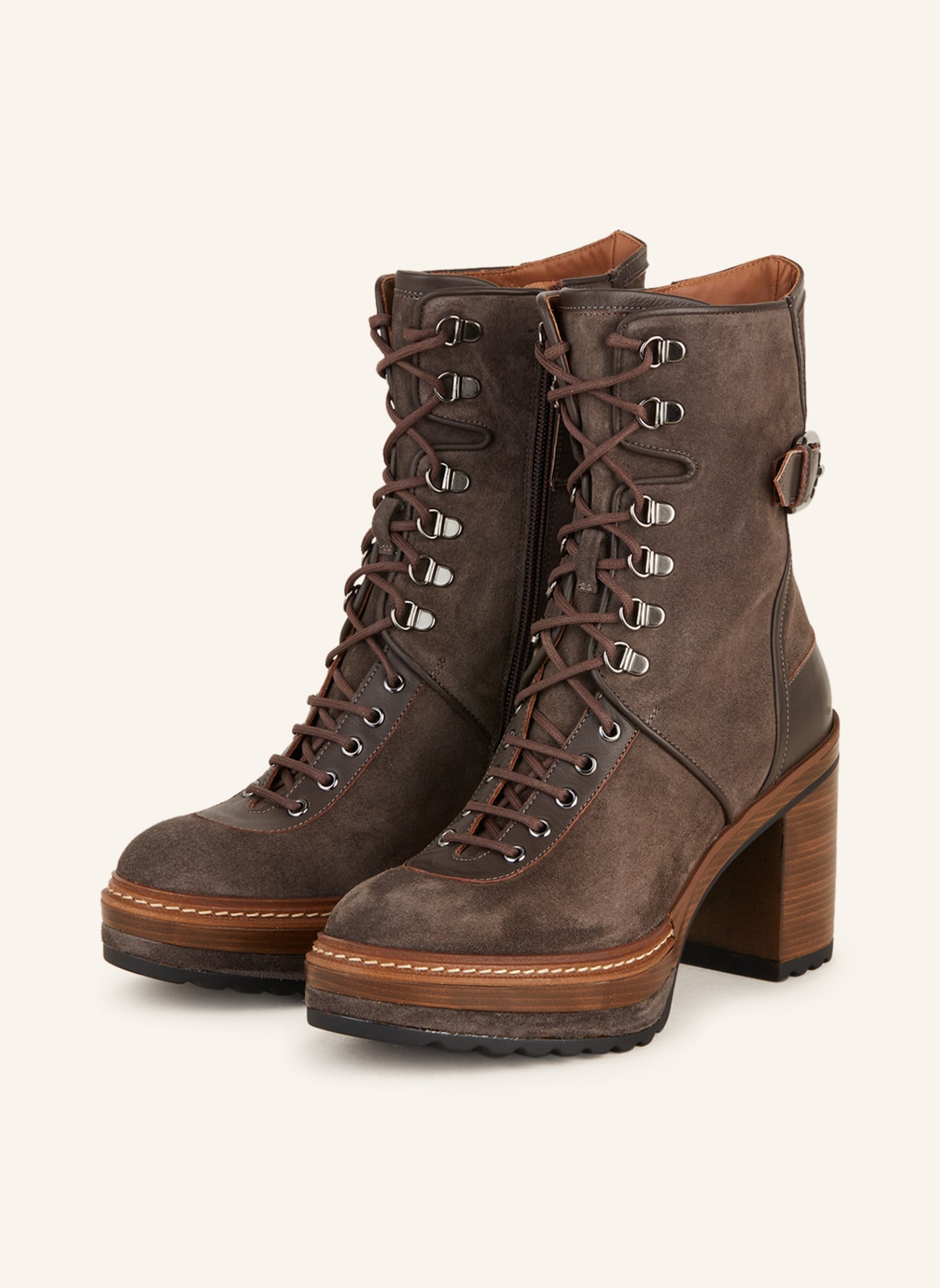 PONS QUINTANA Lace-up boots OLIVIA, Color: BROWN (Image 1)
