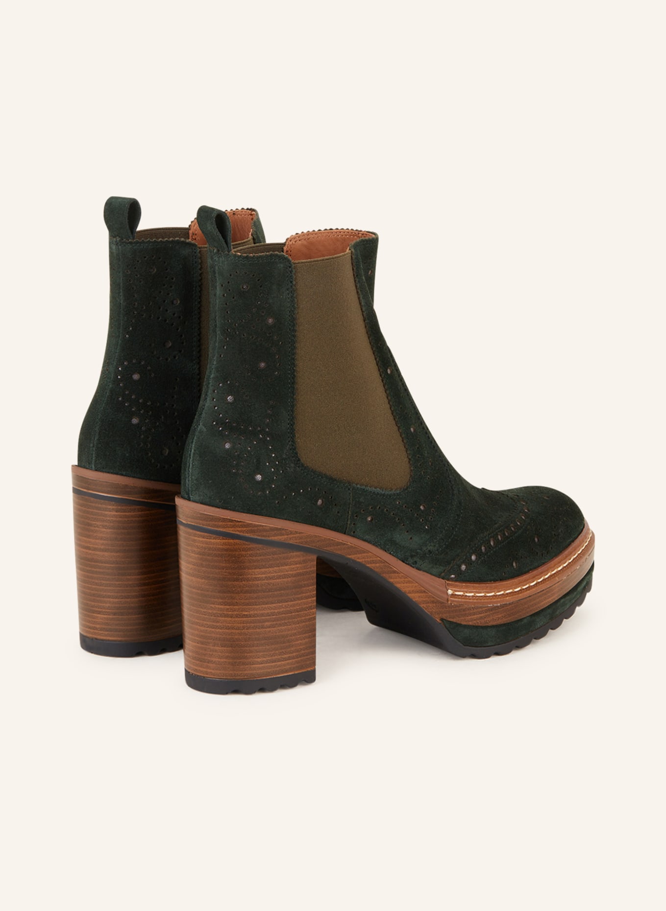 PONS QUINTANA Platform ankle boots OLIVIA, Color: DARK GREEN (Image 2)