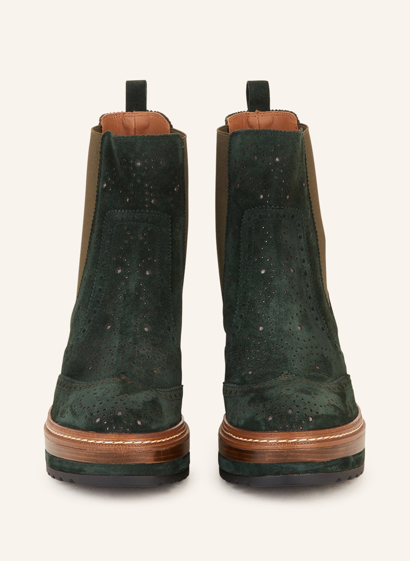 PONS QUINTANA Platform ankle boots OLIVIA, Color: DARK GREEN (Image 3)