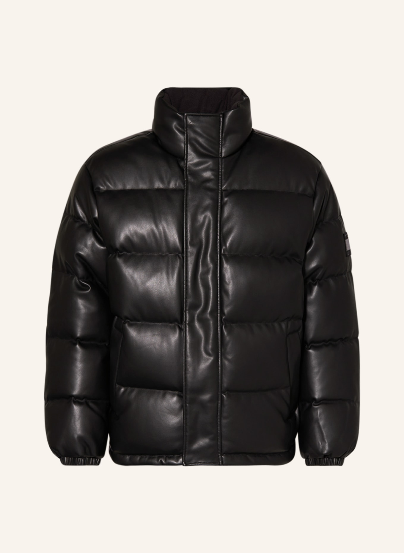 TOMMY JEANS Down jacket in leather look, Color: BLACK (Image 1)