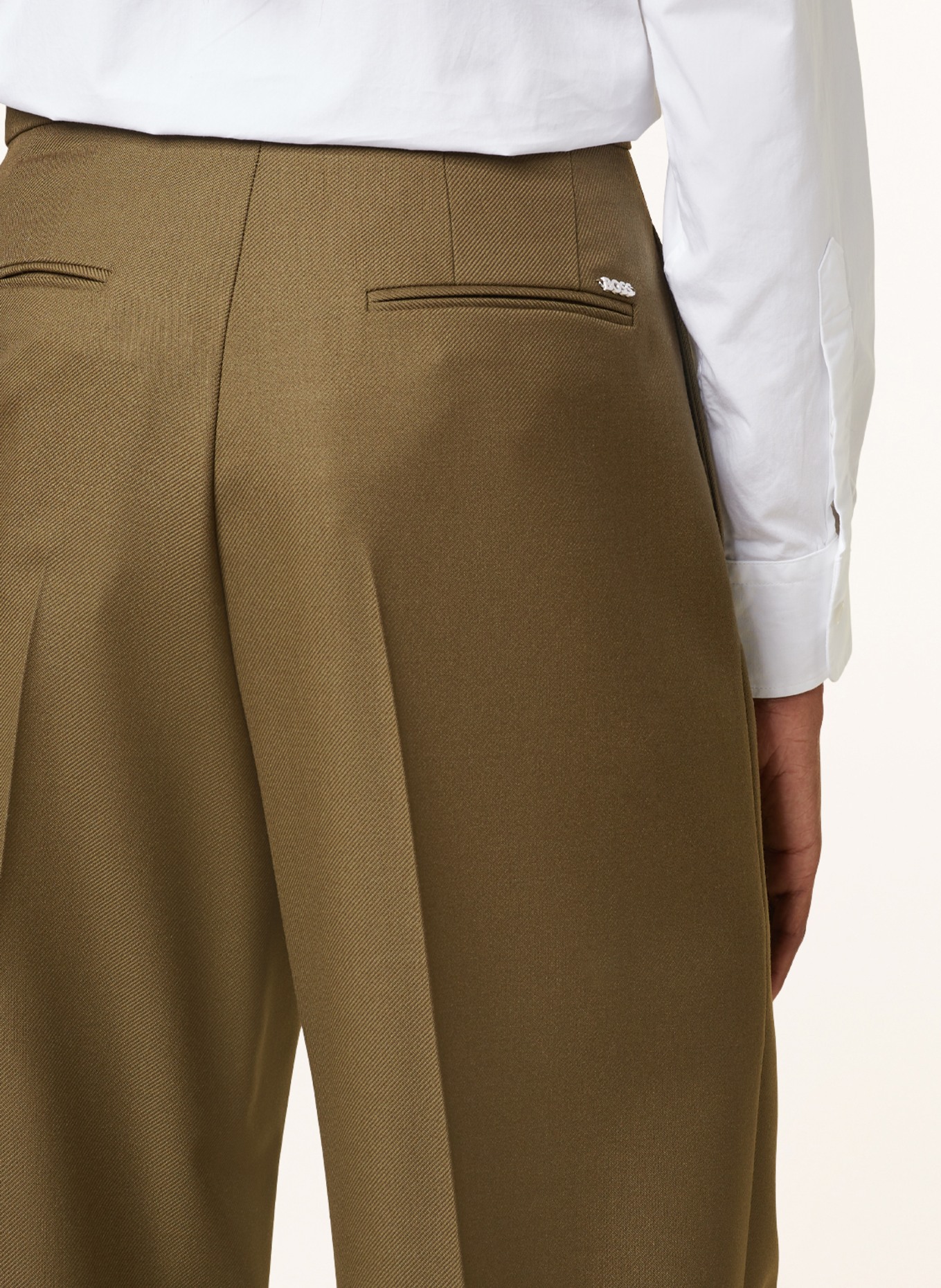 BOSS Wide leg trousers TILWIDA, Color: KHAKI (Image 5)