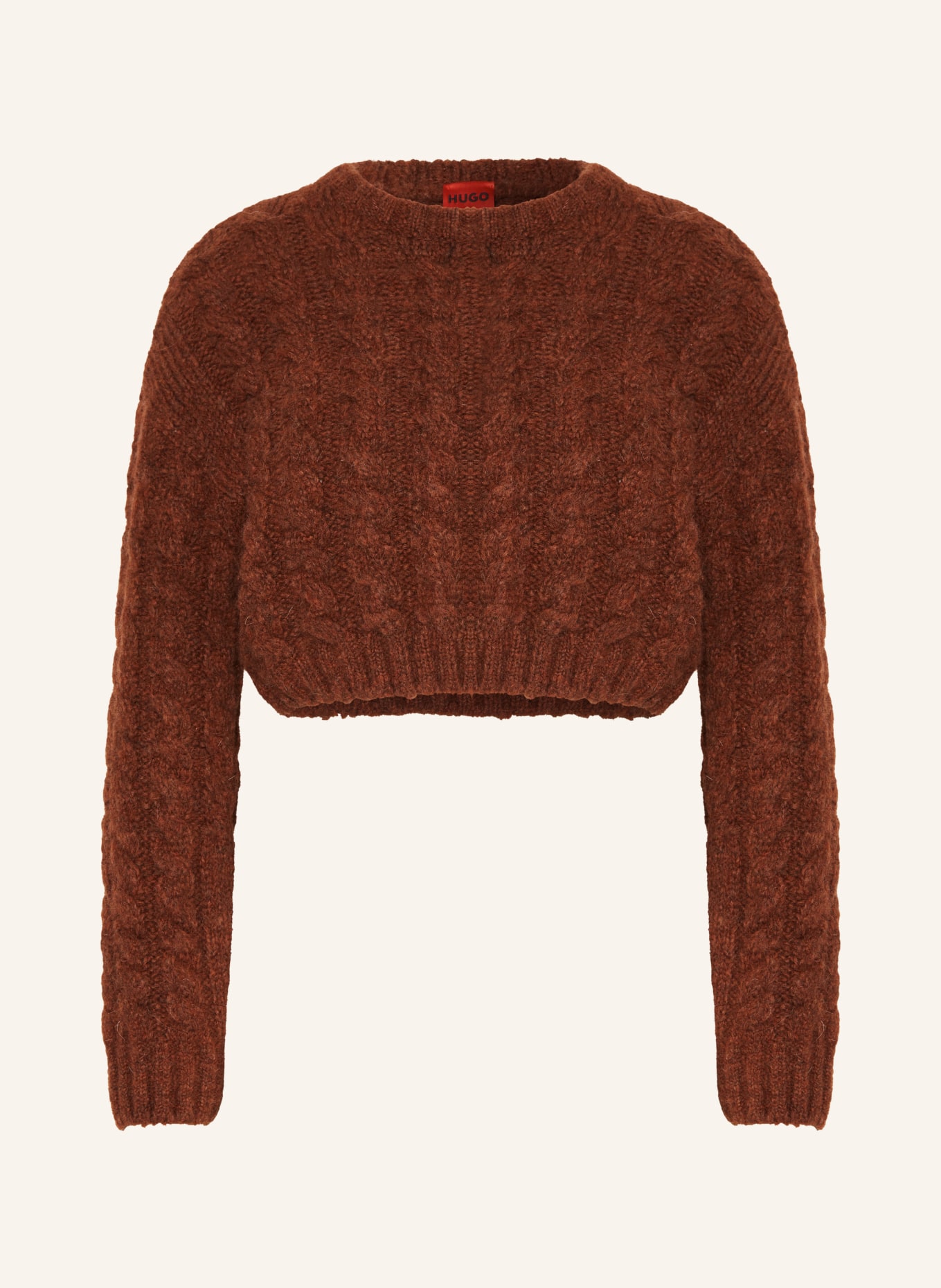 HUGO Cropped-Pullover SCROVIL, Farbe: BRAUN (Bild 1)