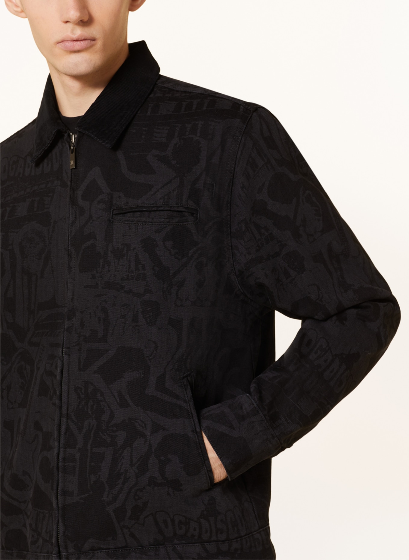 DAILY PAPER Denim jacket HOYAM, Color: BLACK (Image 4)