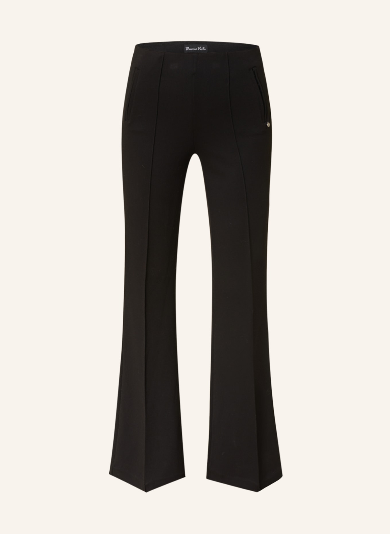 Basic Black Jersey Flared Trousers Trousers, 55% OFF