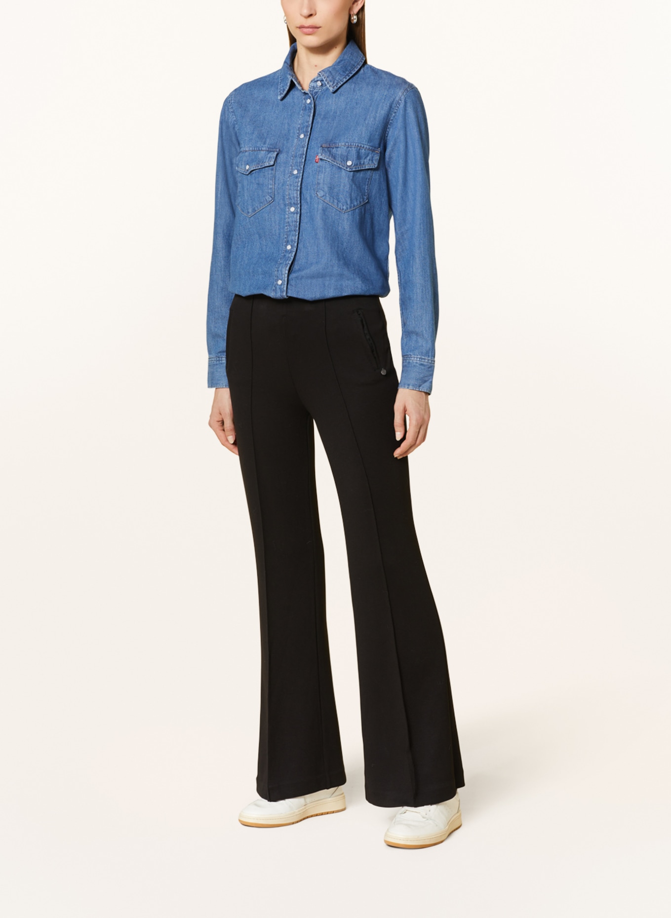 Buena Vista Bootcut trousers ANTIGUA made of jersey, Color: BLACK (Image 2)