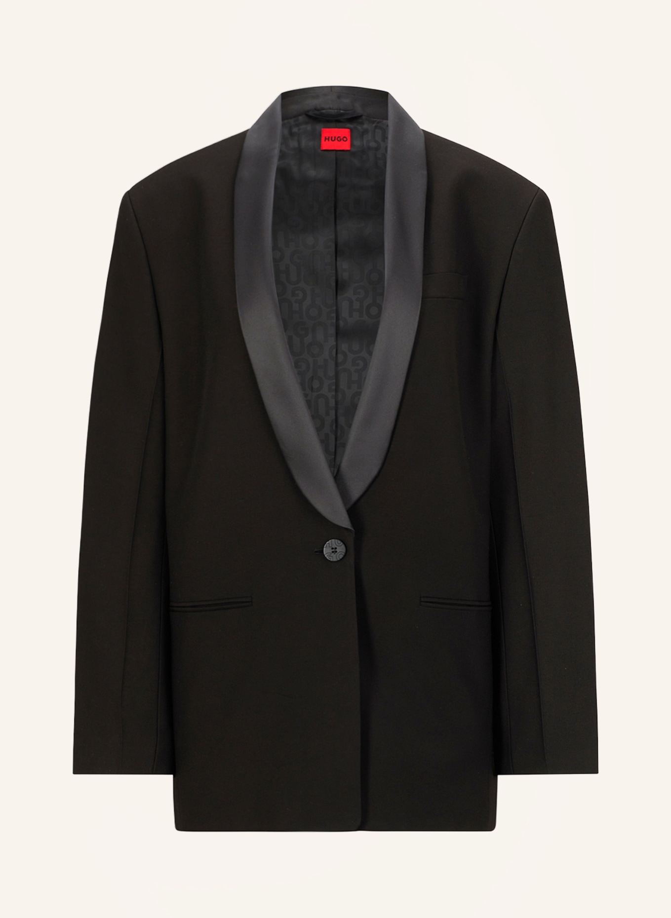 HUGO Long blazer AMUSAR, Color: BLACK (Image 1)