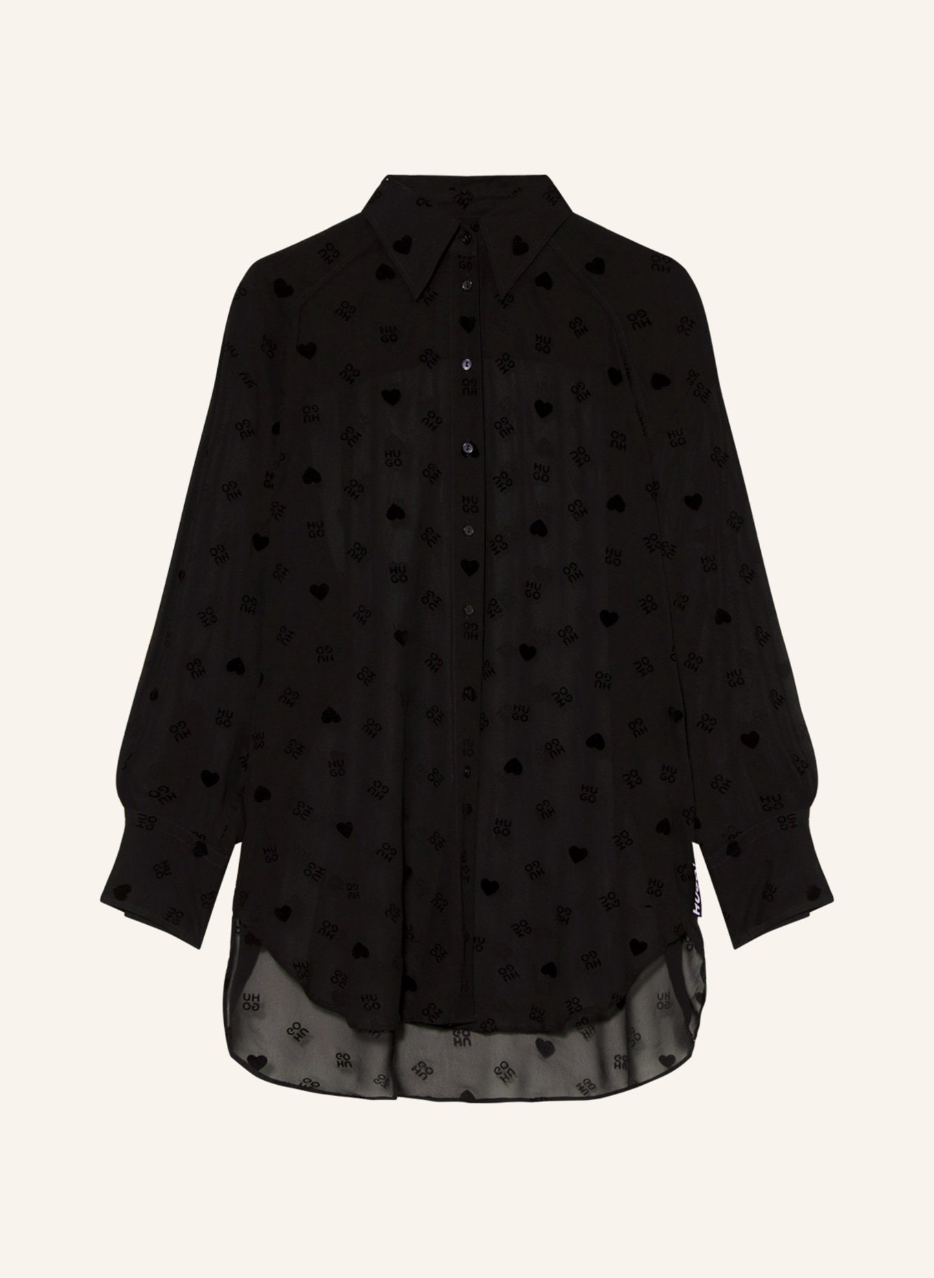 HUGO Shirt blouse ENNIA, Color: BLACK (Image 1)