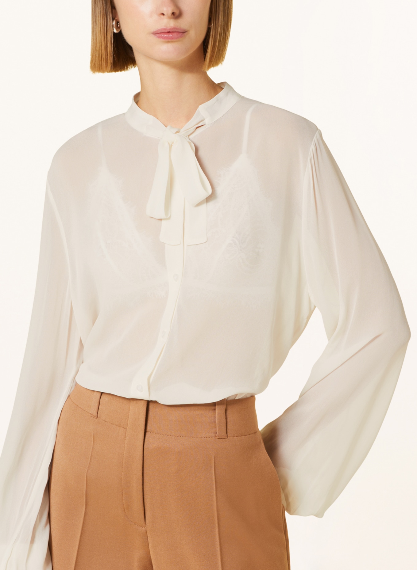 HUGO Bow-tie blouse EMYANA, Color: ECRU (Image 4)