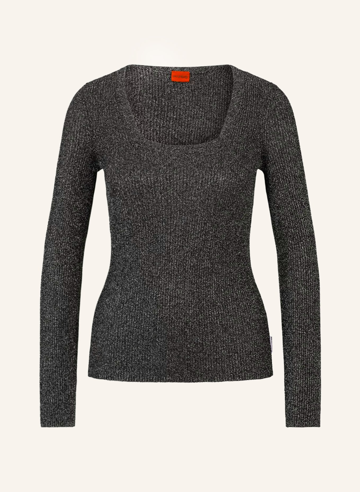 HUGO Sweater SUNESSYN with glitter thread, Color: BLACK/ SILVER (Image 1)