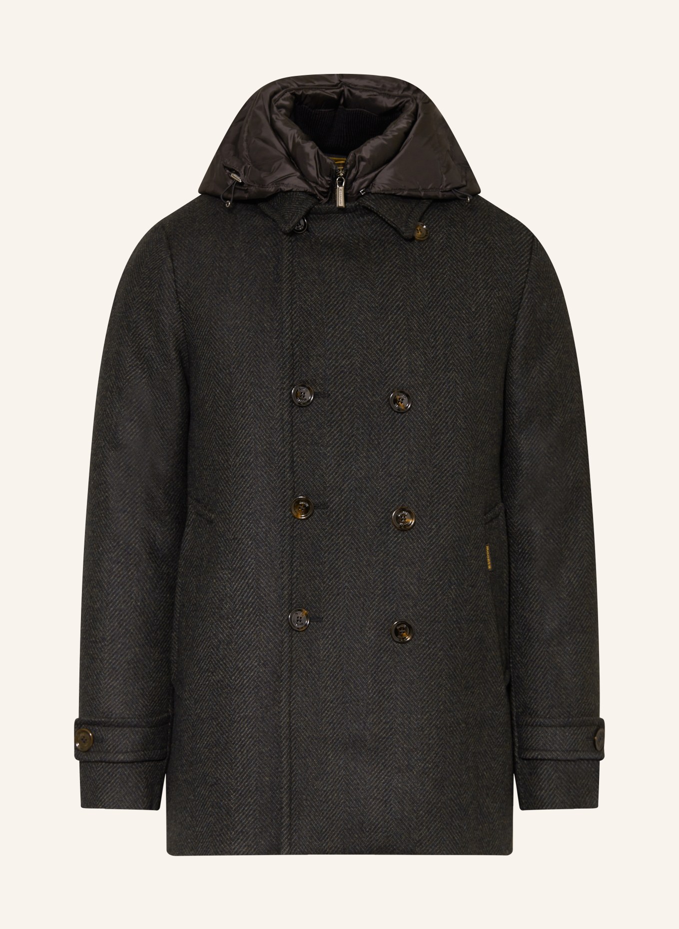 MOORER Down jacket ELIGIO with removable trim, Color: DARK GREEN/ GREEN/ BLACK (Image 1)