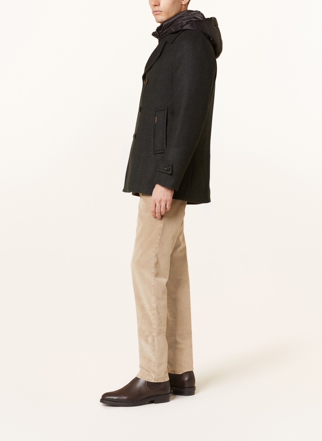 MOORER Down jacket ELIGIO with removable trim, Color: DARK GREEN/ GREEN/ BLACK (Image 4)