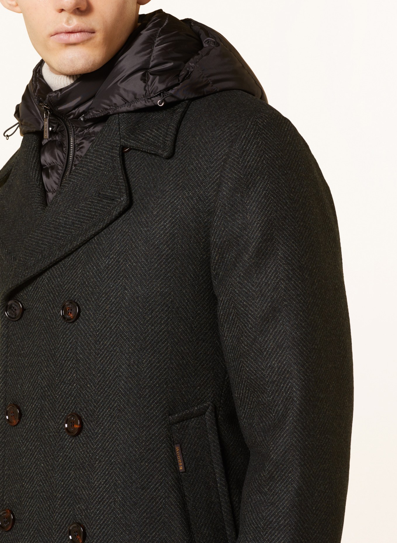 MOORER Down jacket ELIGIO with removable trim, Color: DARK GREEN/ GREEN/ BLACK (Image 5)