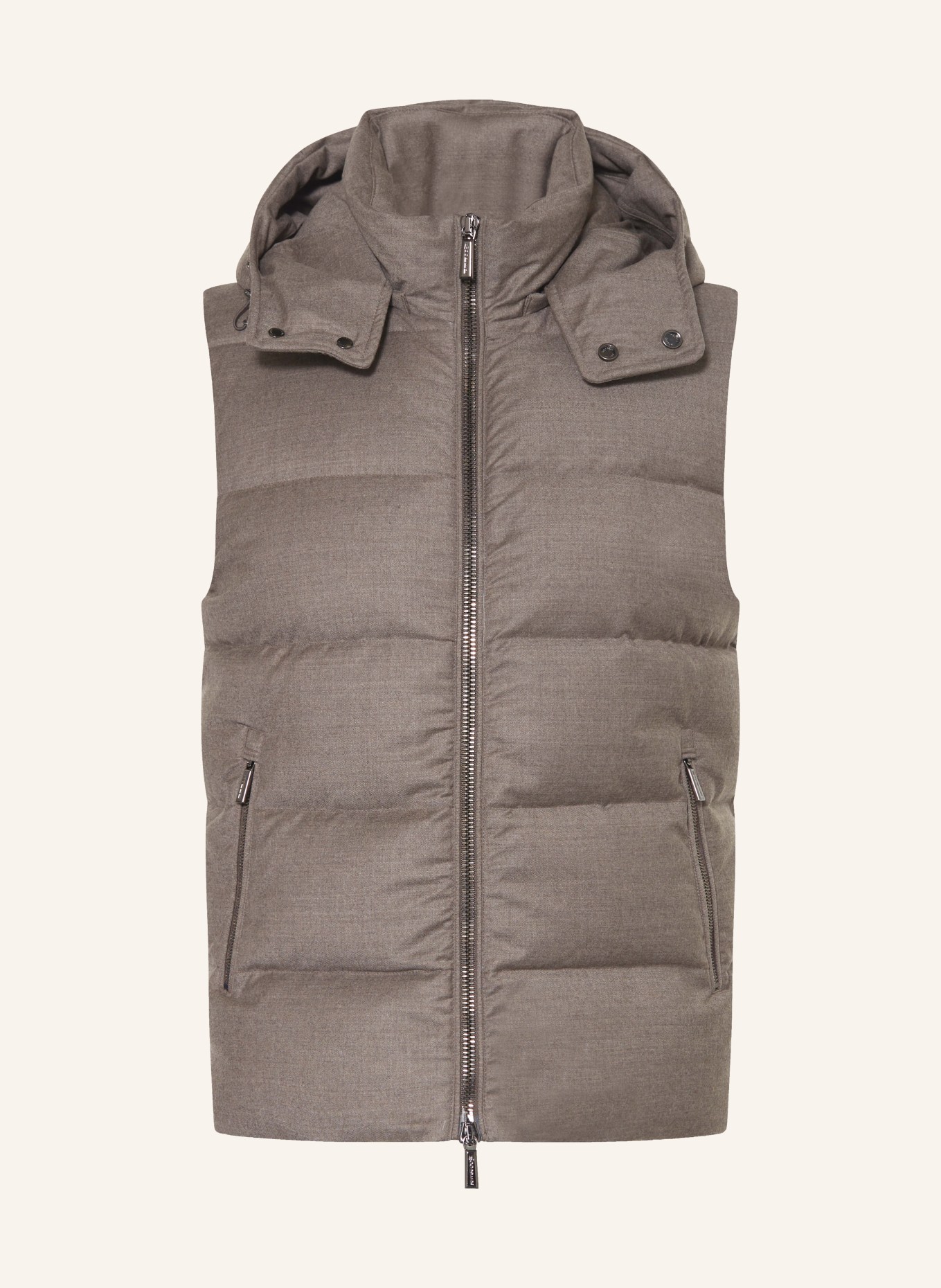 MOORER Down vest with detachable hood, Color: BEIGE (Image 1)