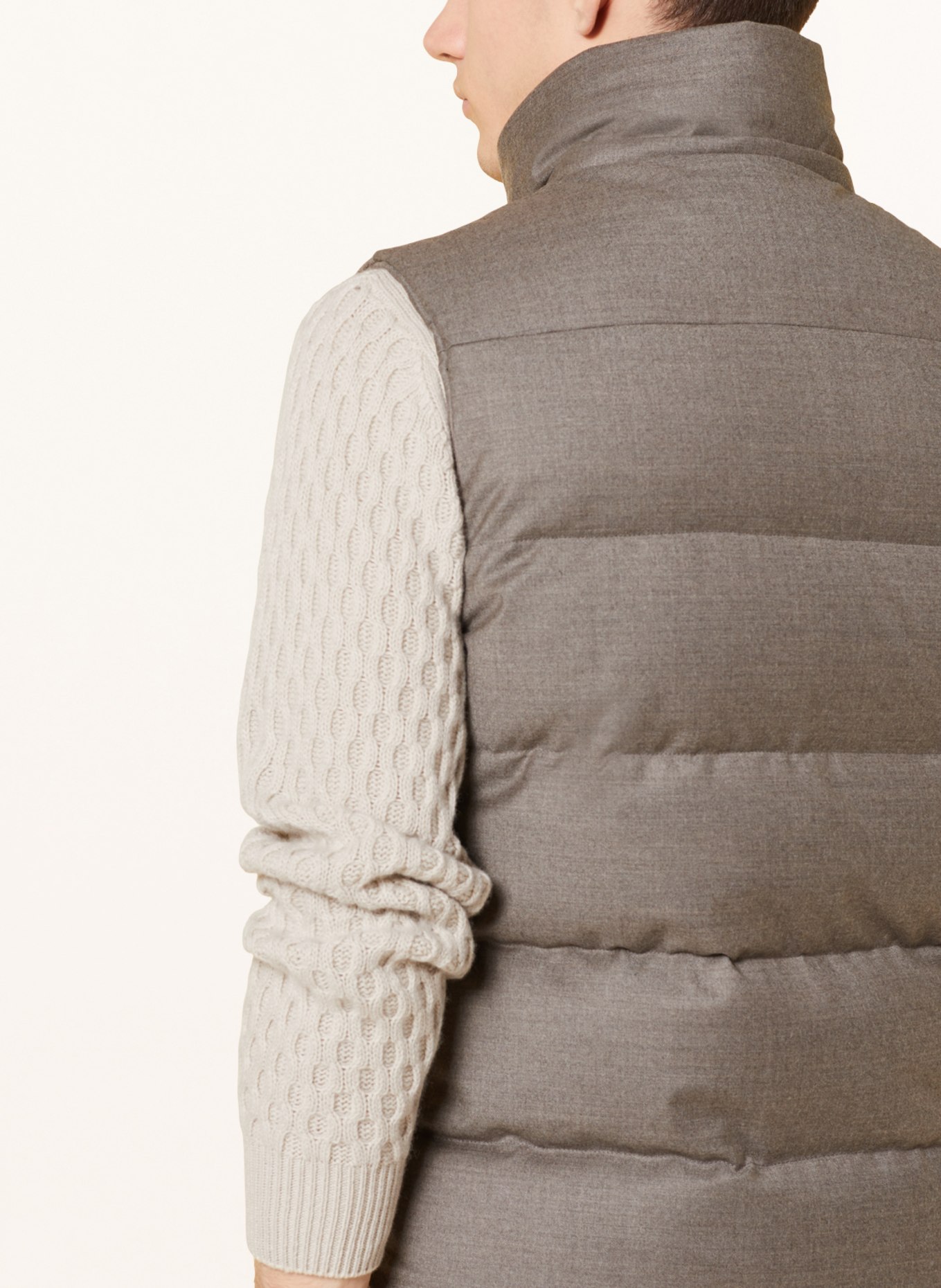 MOORER Down vest with detachable hood, Color: BEIGE (Image 5)