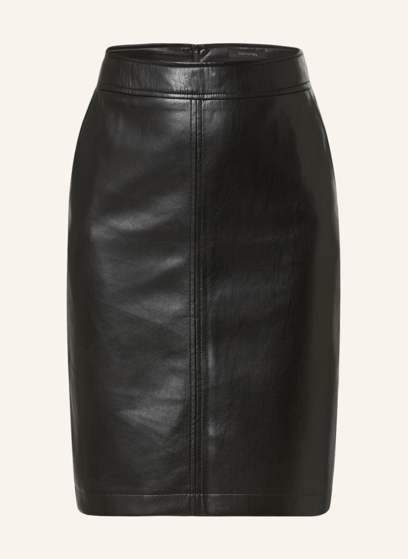 comma Skirt in leather look, Color: BLACK (Image 1)