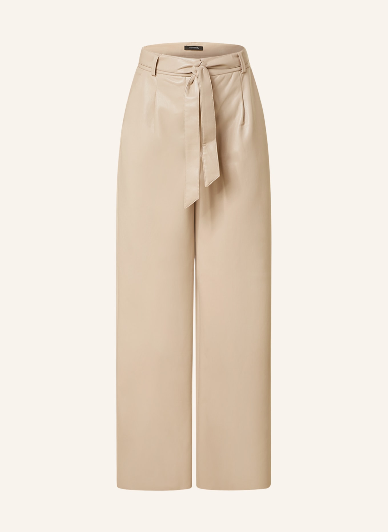 comma Wide leg trousers in leather look, Color: LIGHT BROWN (Image 1)