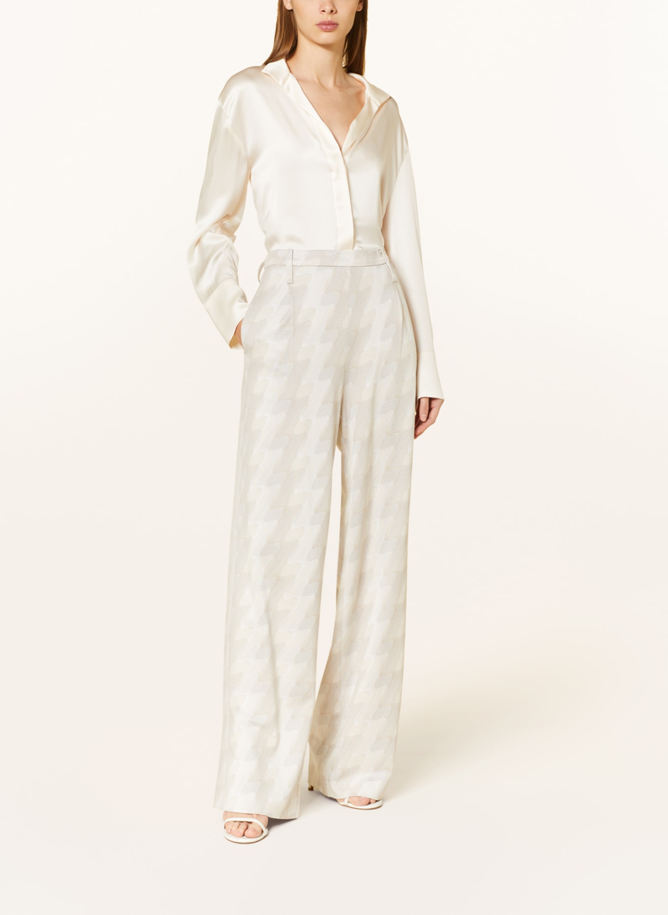 MAC DAYDREAM Wide leg trousers ROYCE, Color: CREAM/ LIGHT BROWN (Image 2)