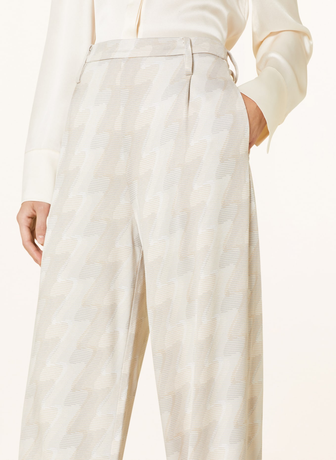 MAC DAYDREAM Wide leg trousers ROYCE, Color: CREAM/ LIGHT BROWN (Image 5)