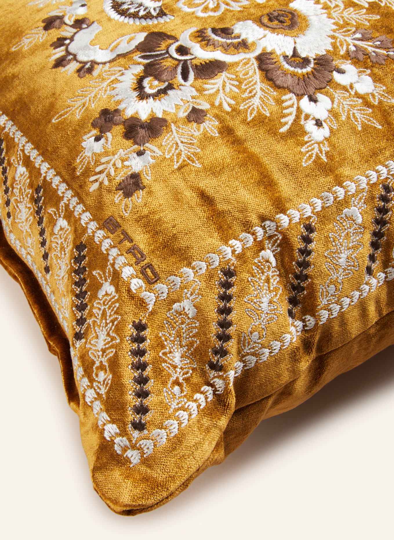 ETRO Home Dekoracyjna poduszka z aksamitu, Kolor: CIEMNOŻÓŁTY/ KREMOWY/ ECRU (Obrazek 3)