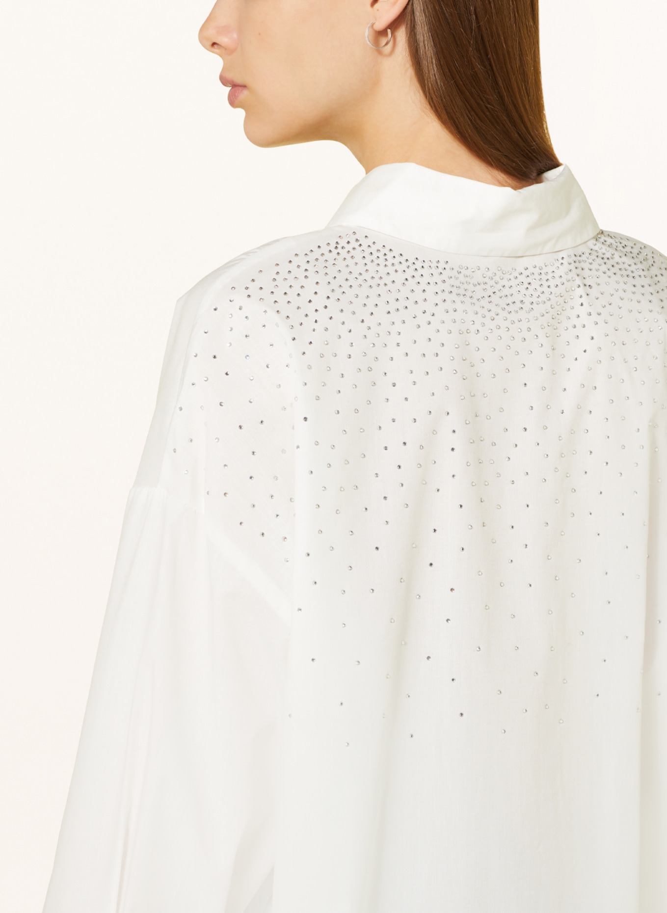 ONLY Shirt blouse with decorative gems, Color: WHITE/ SILVER (Image 4)