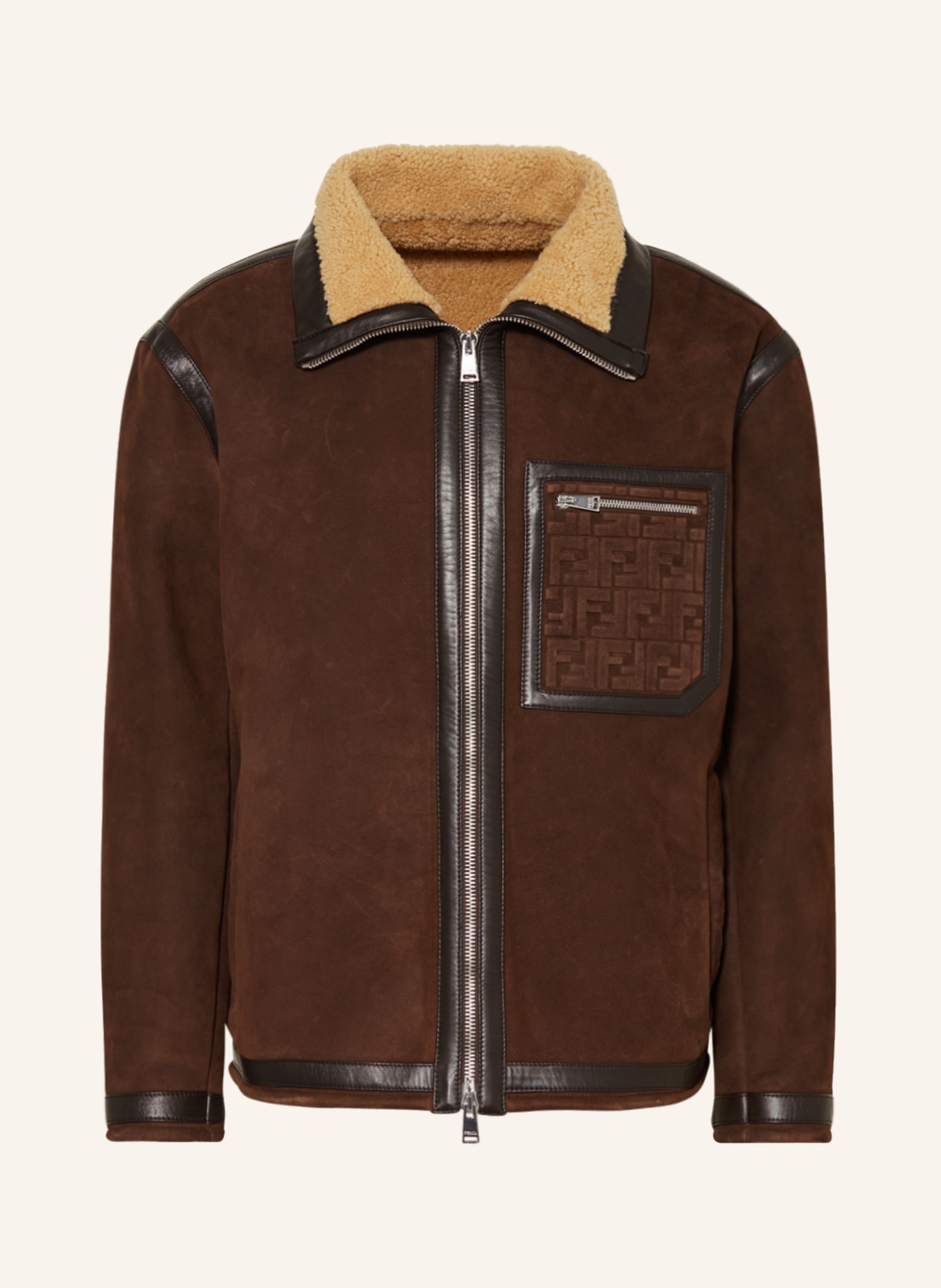 FENDI Leather jacket, Color: DARK BROWN (Image 1)