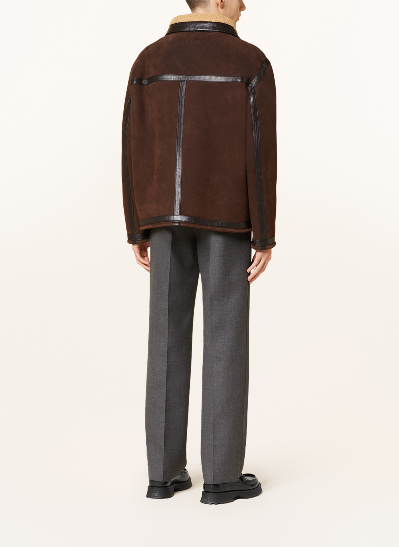 FENDI Leather jacket, Color: DARK BROWN (Image 3)
