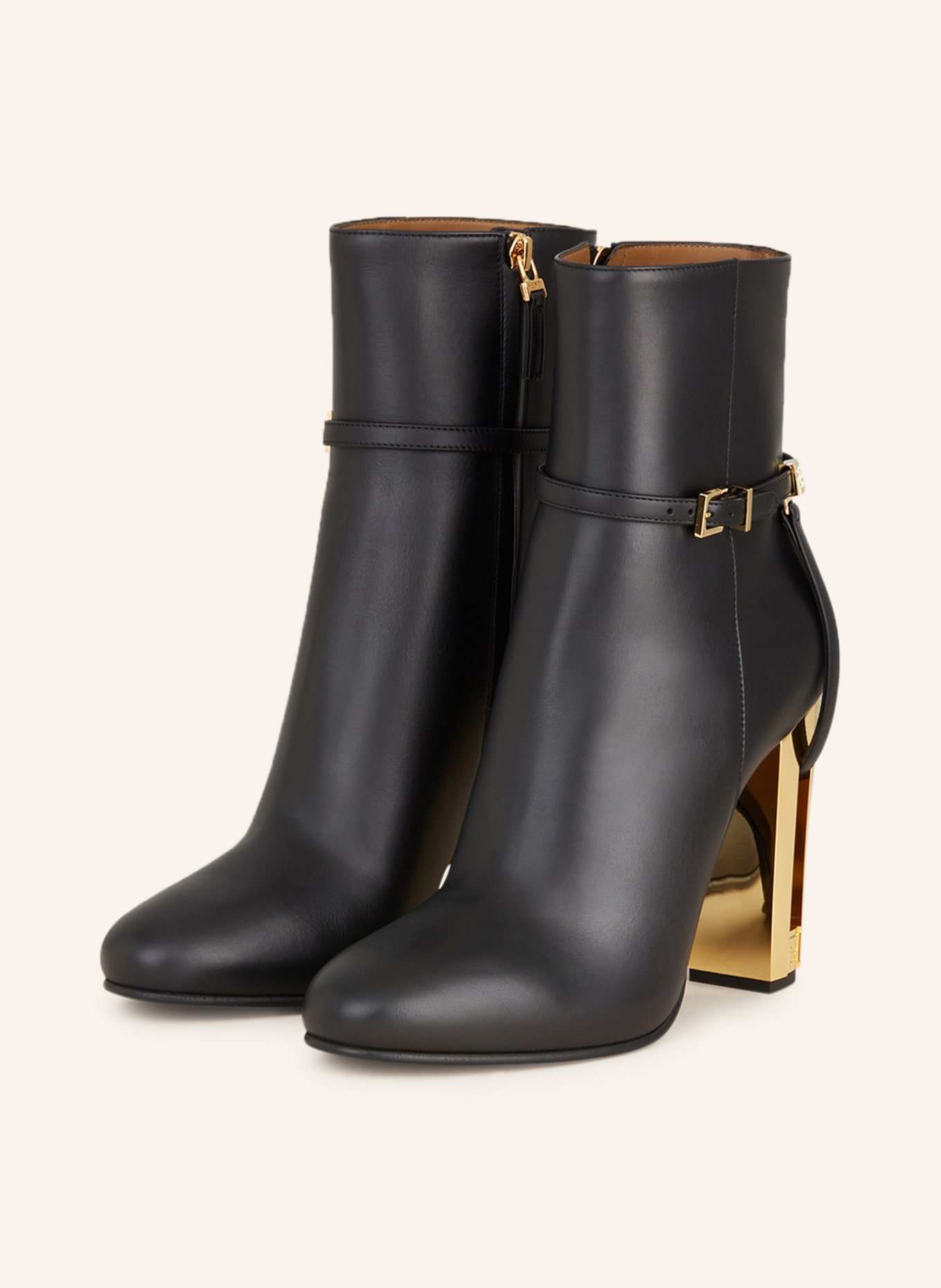 FENDI Ankle boots, Color: BLACK/ GOLD (Image 1)