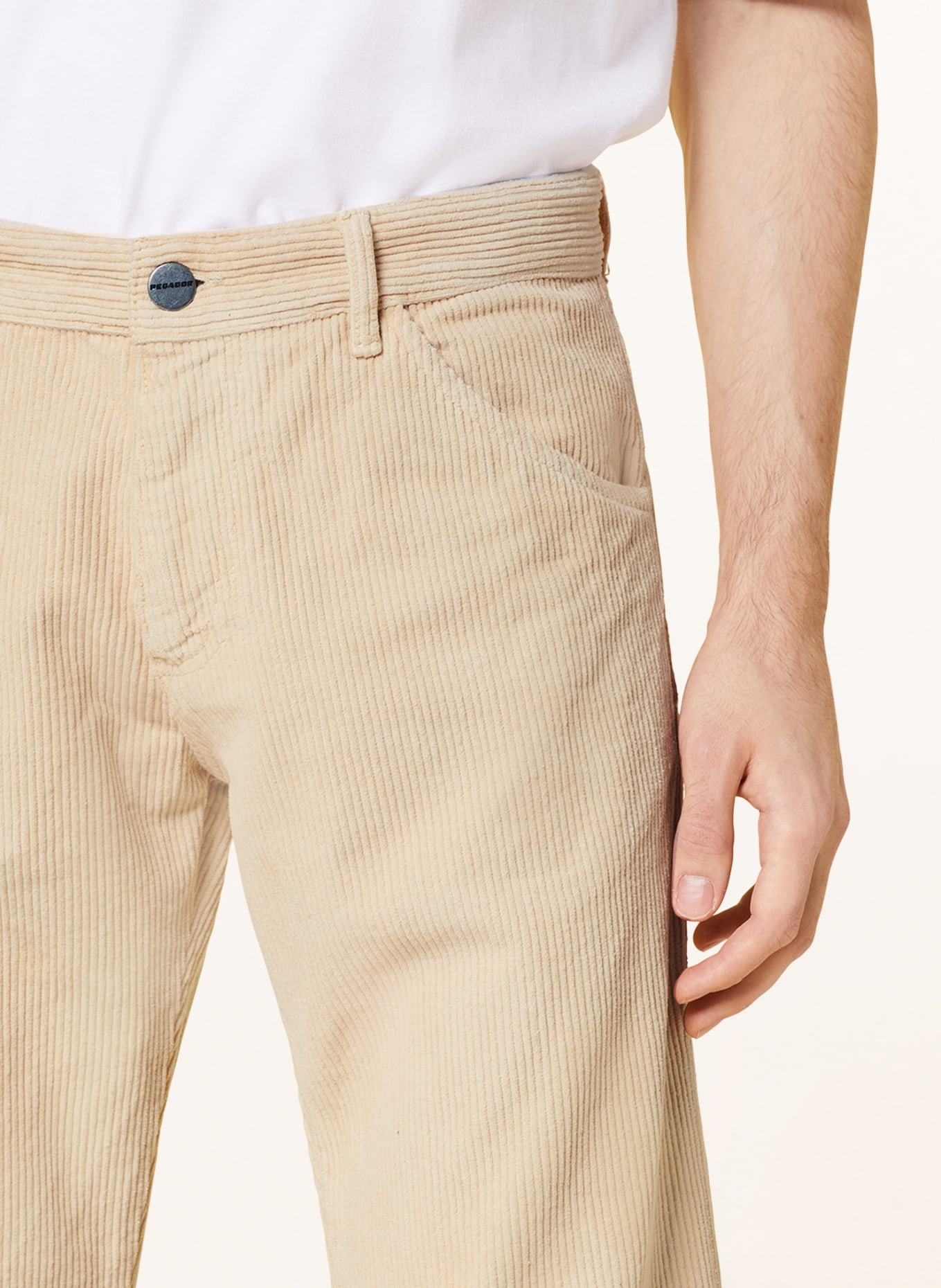 PEGADOR Corduroy trousers DORSEY regular fit, Color: CREAM (Image 5)