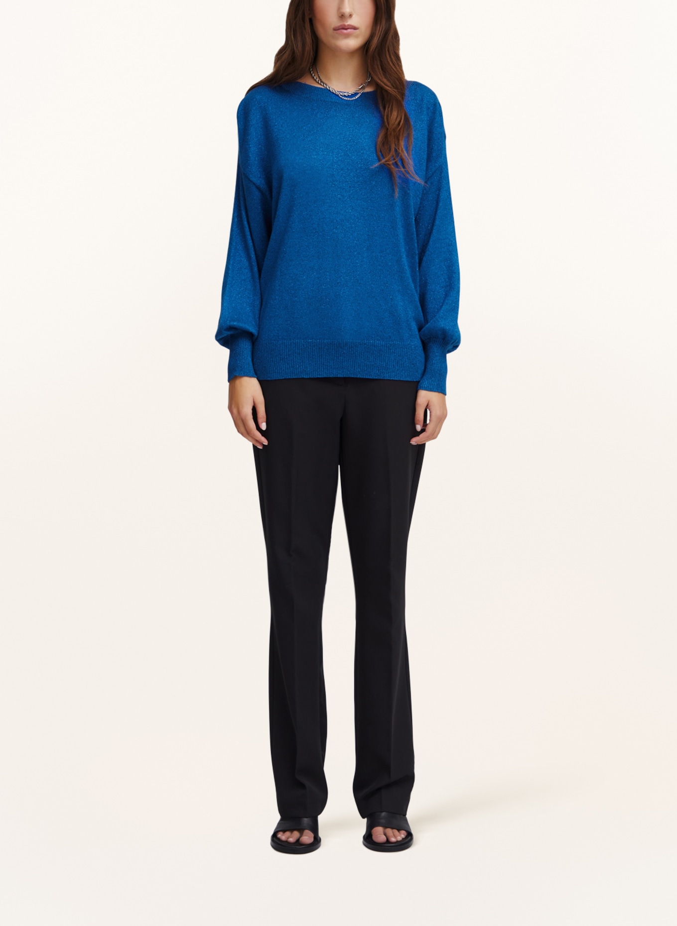 ICHI Sweater IHMOPAZ with glitter thread, Color: BLUE (Image 2)