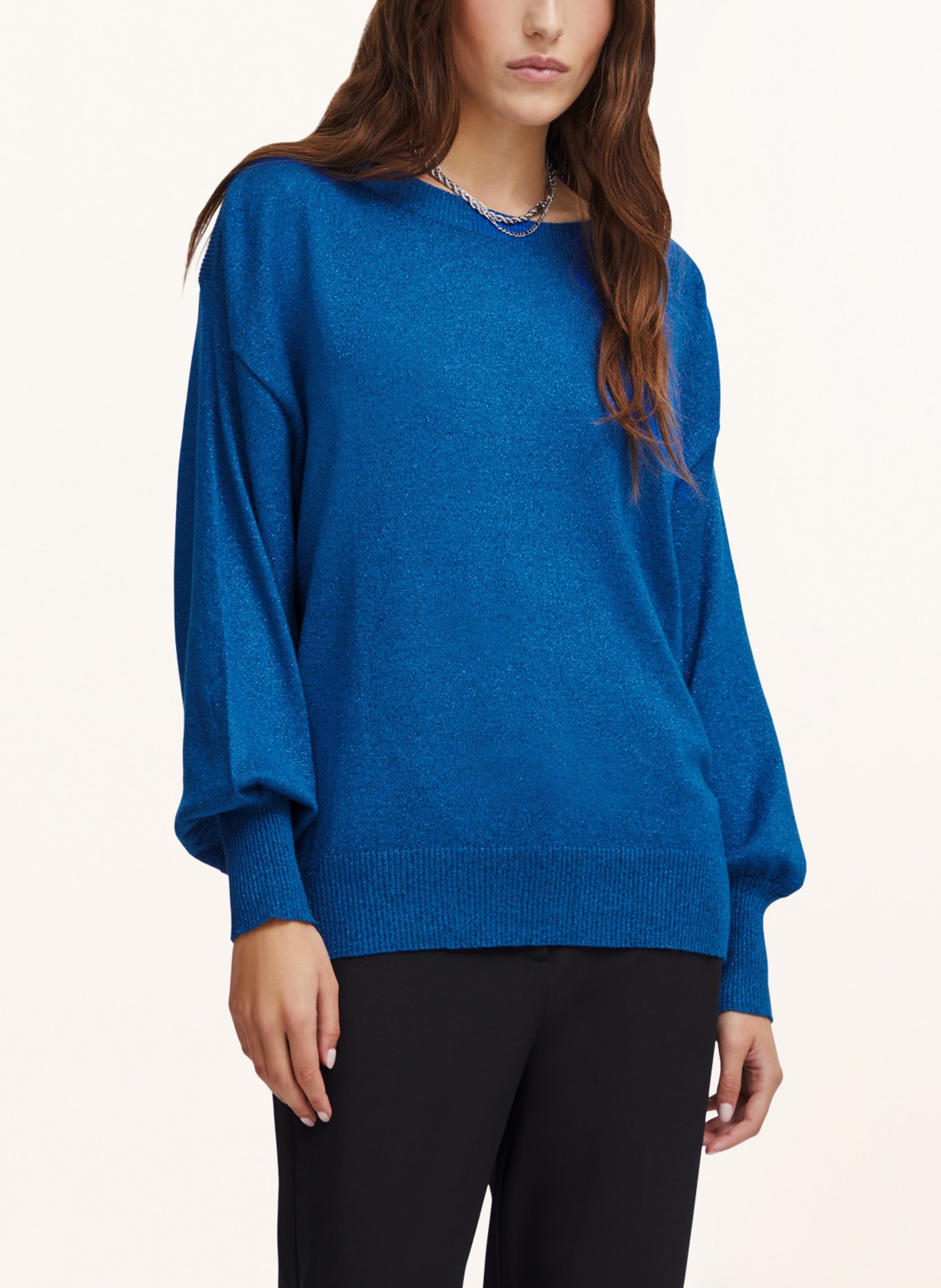 ICHI Sweater IHMOPAZ with glitter thread, Color: BLUE (Image 4)
