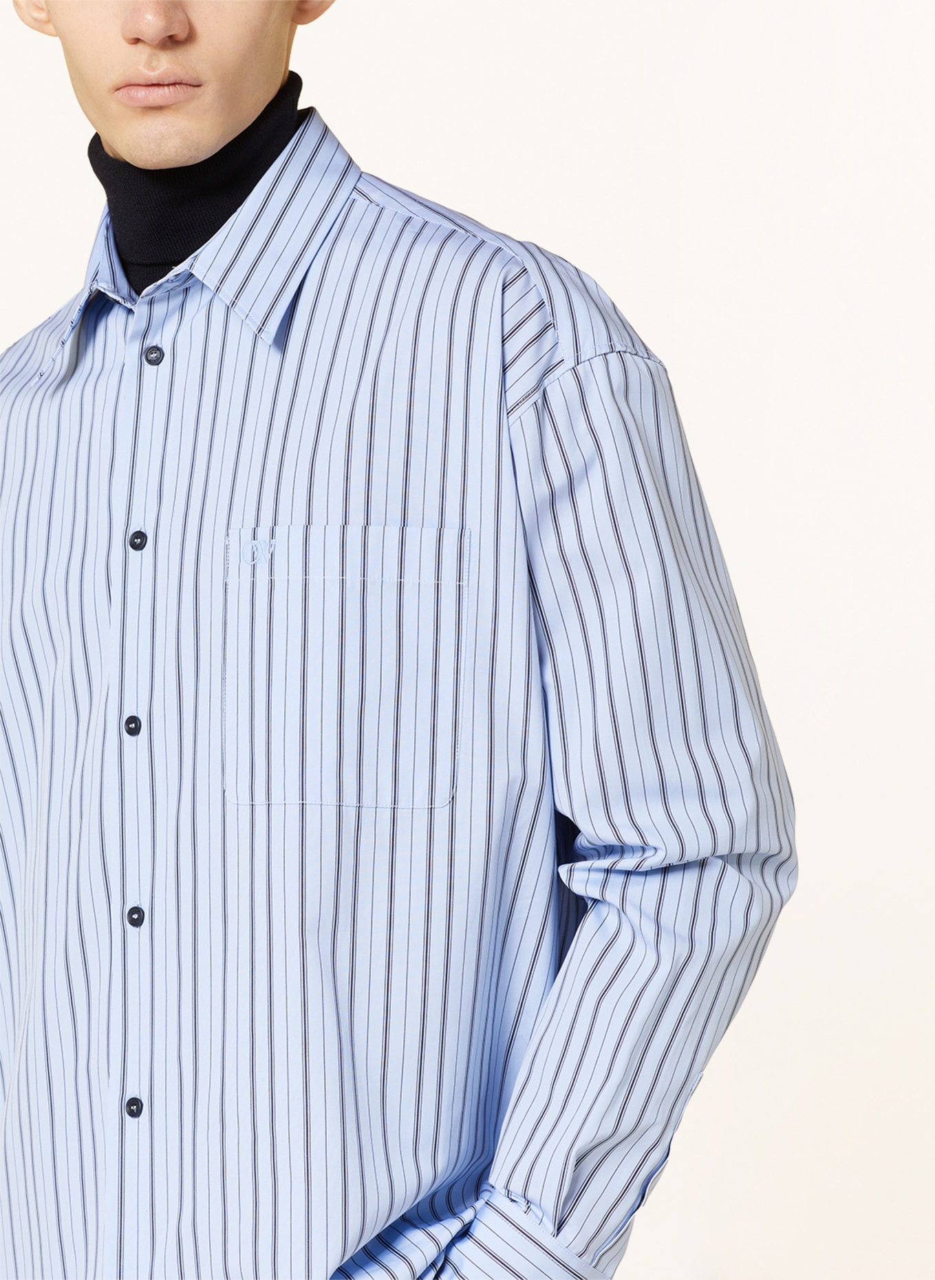 Off-White Hemd Oversize Fit, Farbe: HELLBLAU/ SCHWARZ (Bild 4)