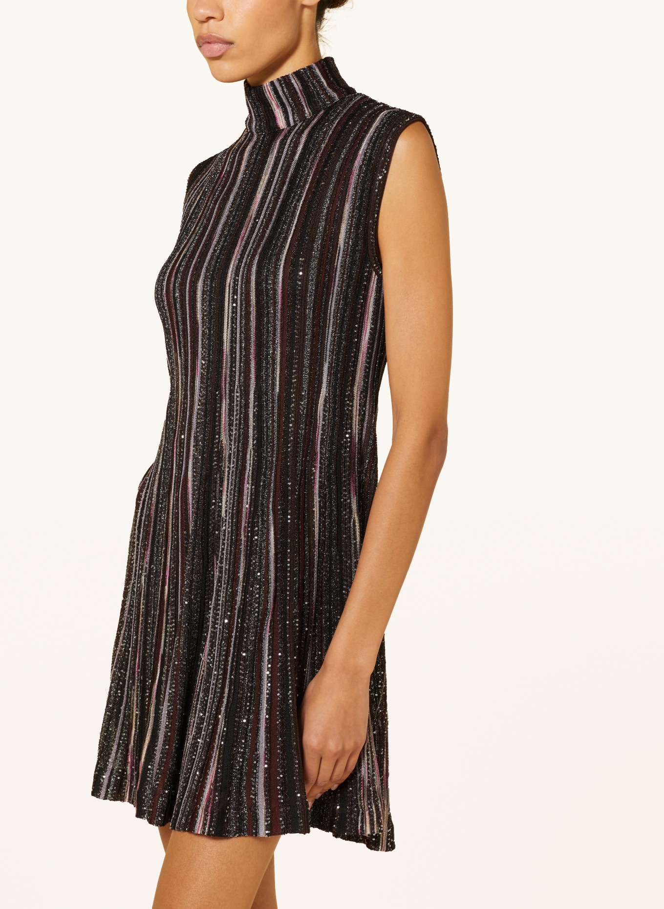 MISSONI Dress with glitter thread and sequins, Color: DARK RED/ DARK BROWN/ BEIGE (Image 4)