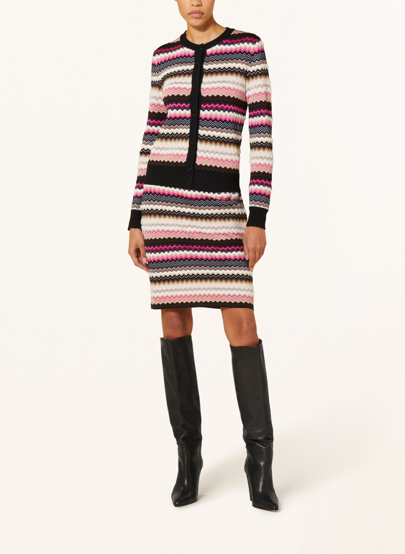 MISSONI Knit skirt, Color: PINK/ BLACK/ WHITE (Image 2)