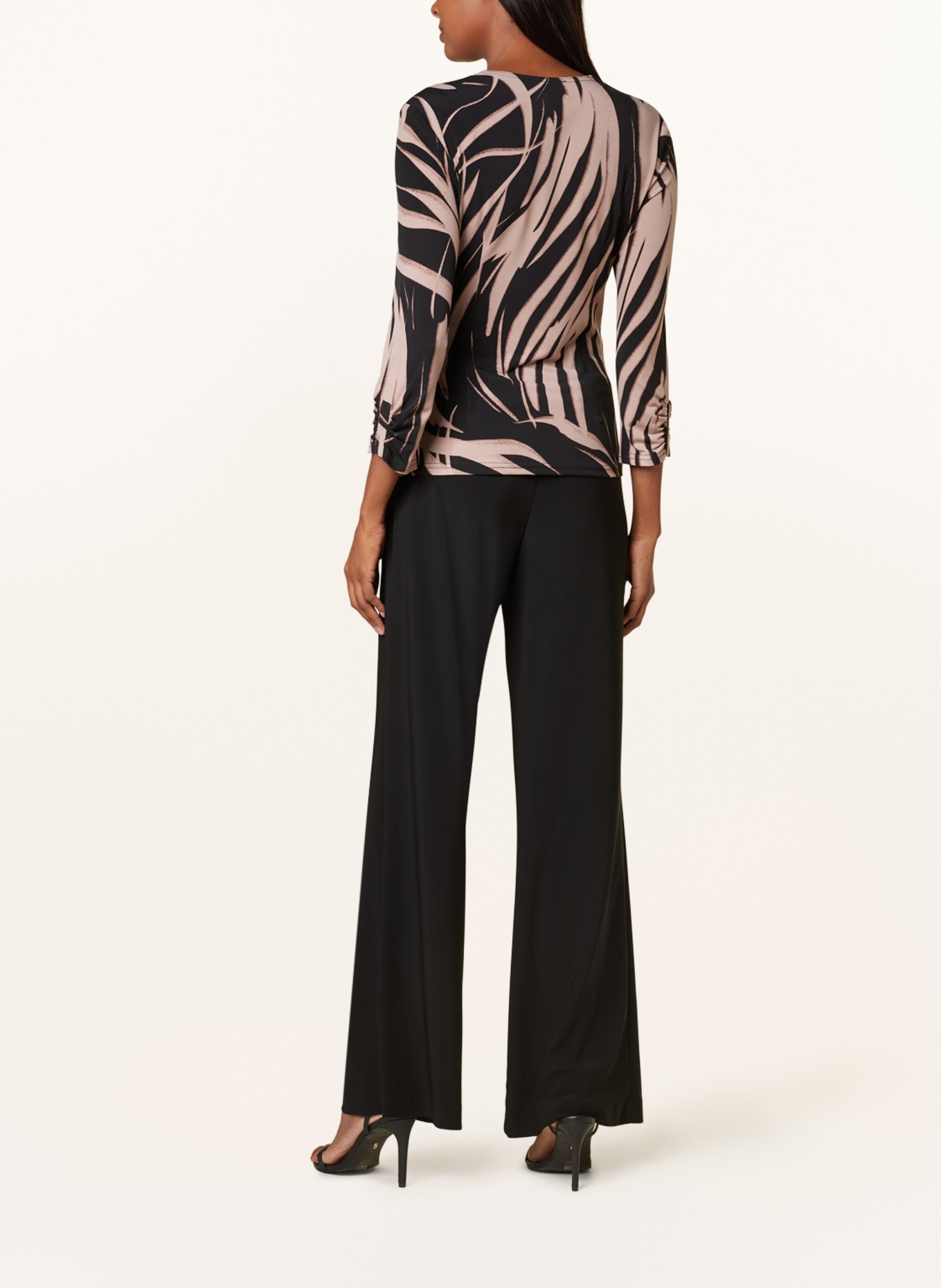 Joseph Ribkoff Shirt blouse in wrap look made of jersey, Color: DARK BROWN/ LIGHT BROWN (Image 3)