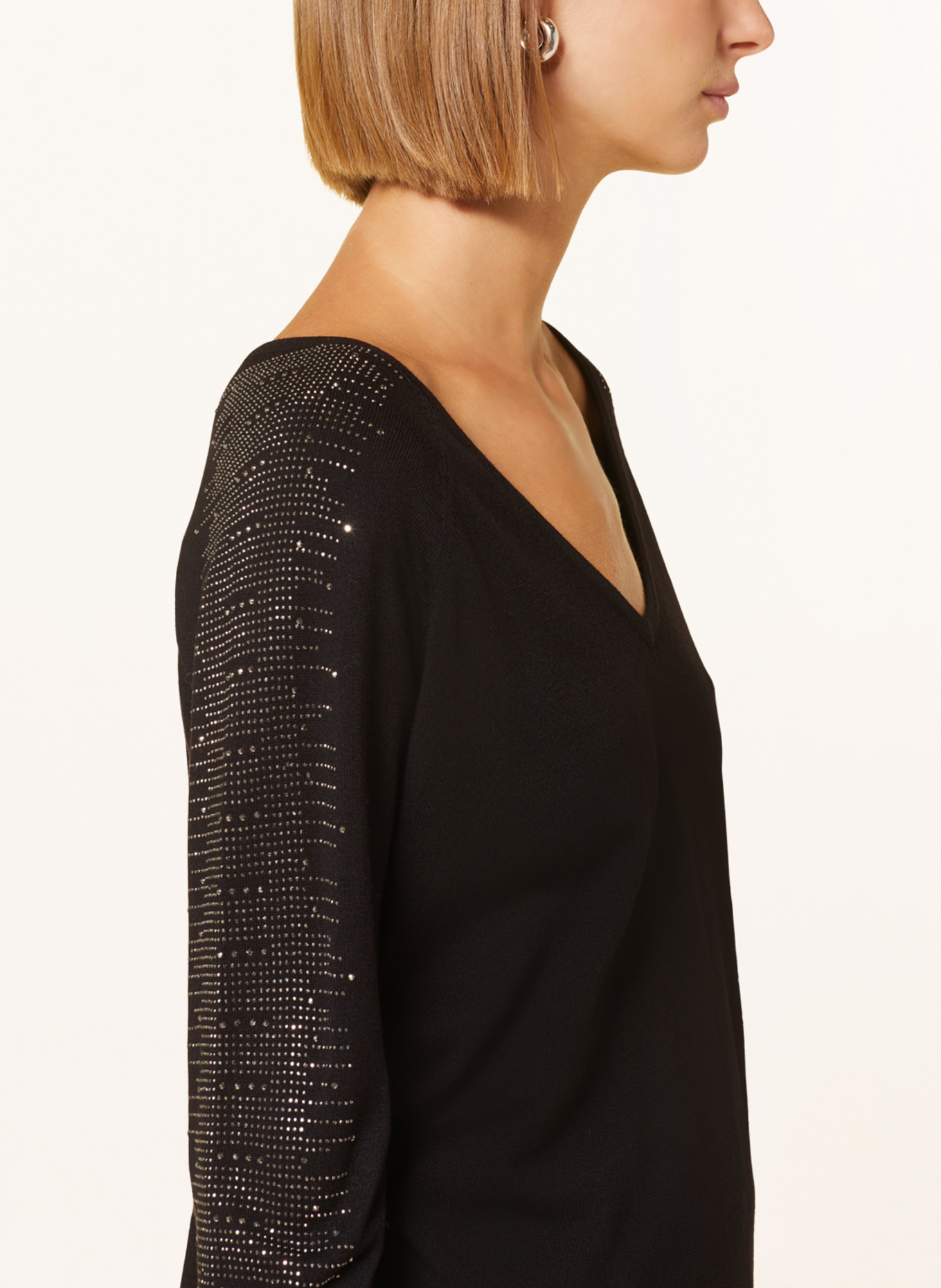Joseph Ribkoff Sweater with decorative gems, Color: BLACK (Image 4)