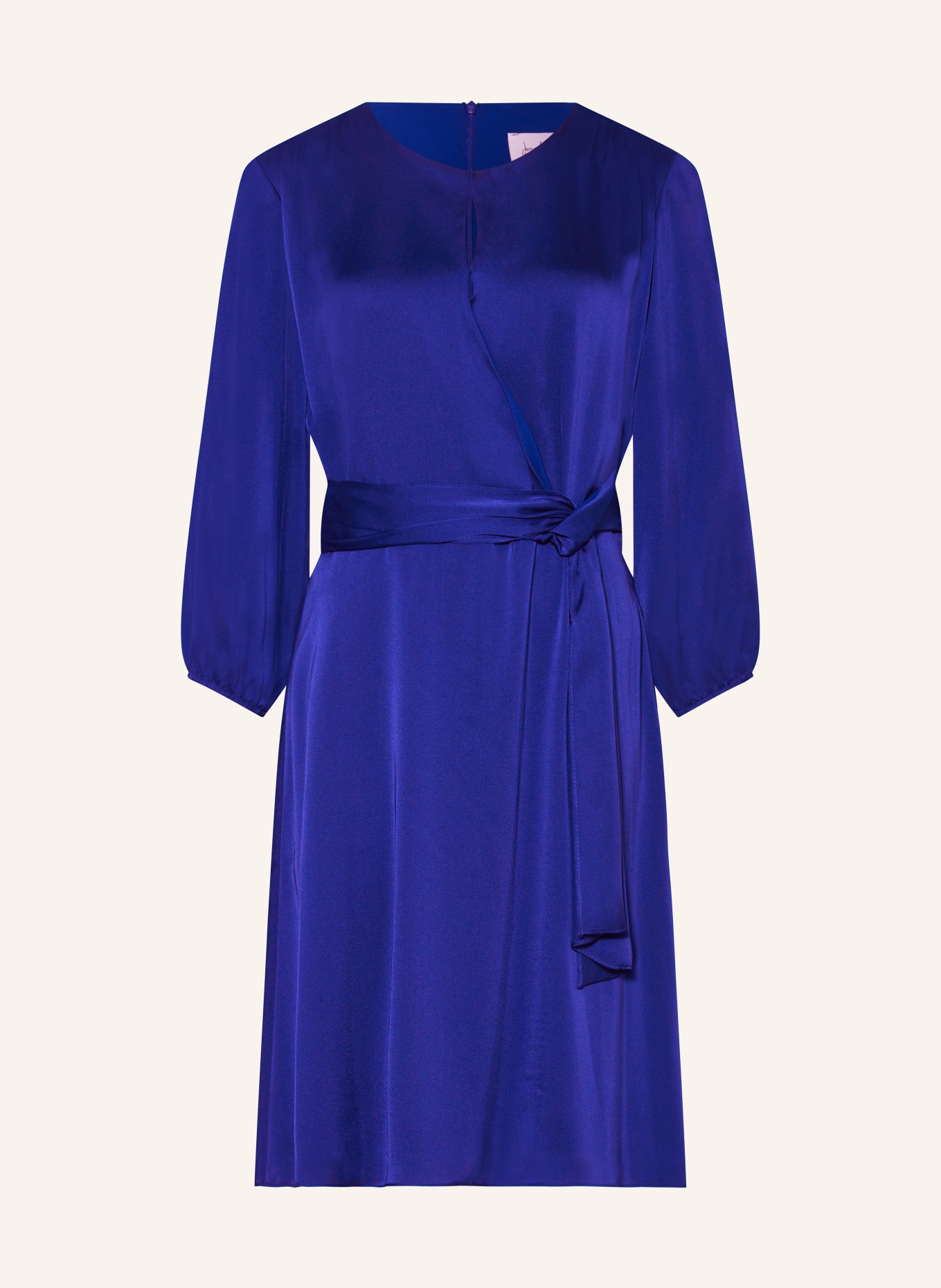 Joseph Ribkoff Satin dress with cut-out, Color: BLUE (Image 1)