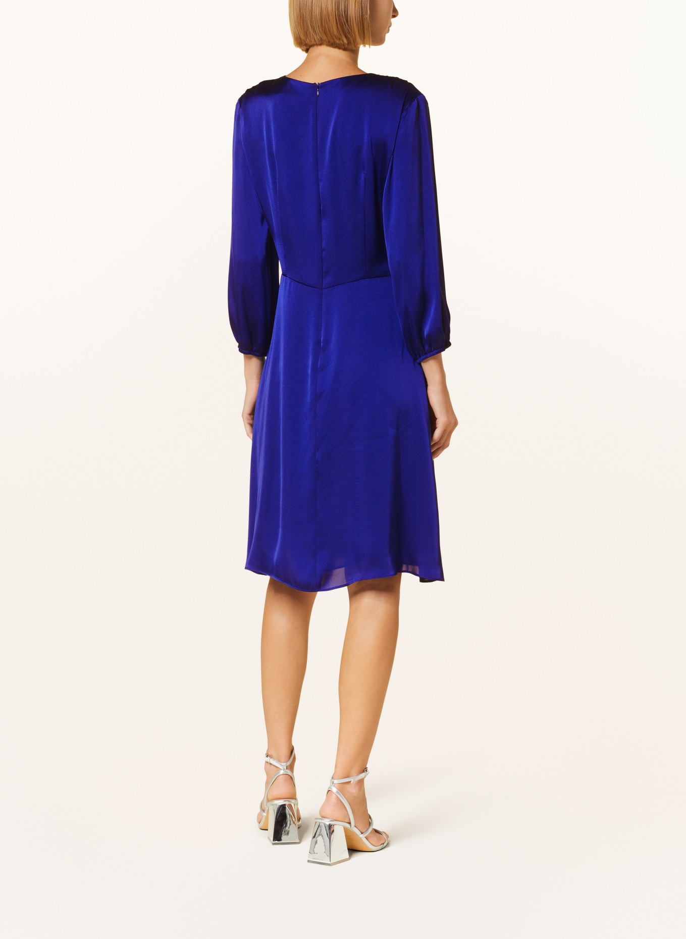Joseph Ribkoff Satin dress with cut-out, Color: BLUE (Image 3)